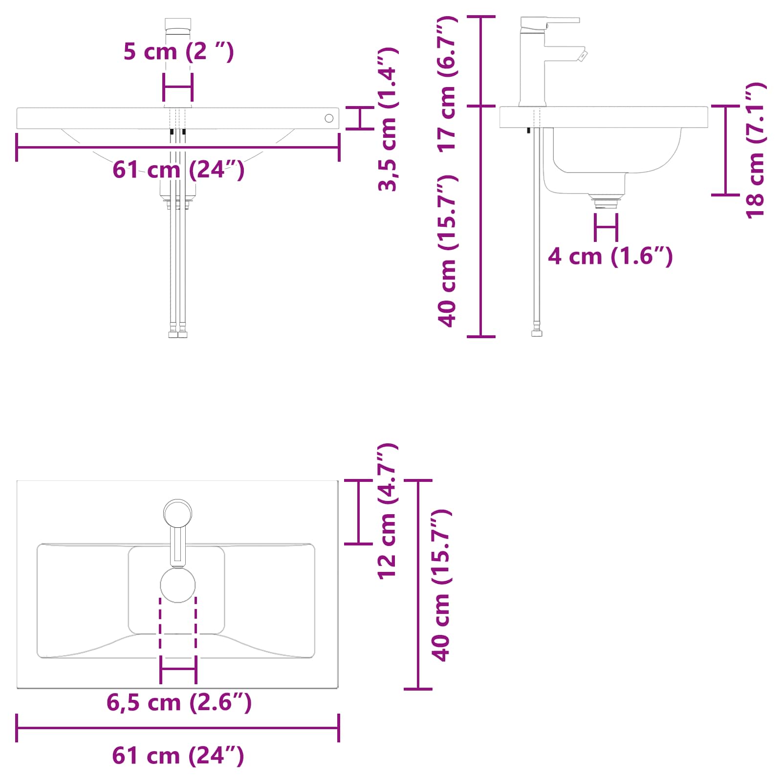 Jedinstveni ormar za kupaonicu s umivaonikom Bijela