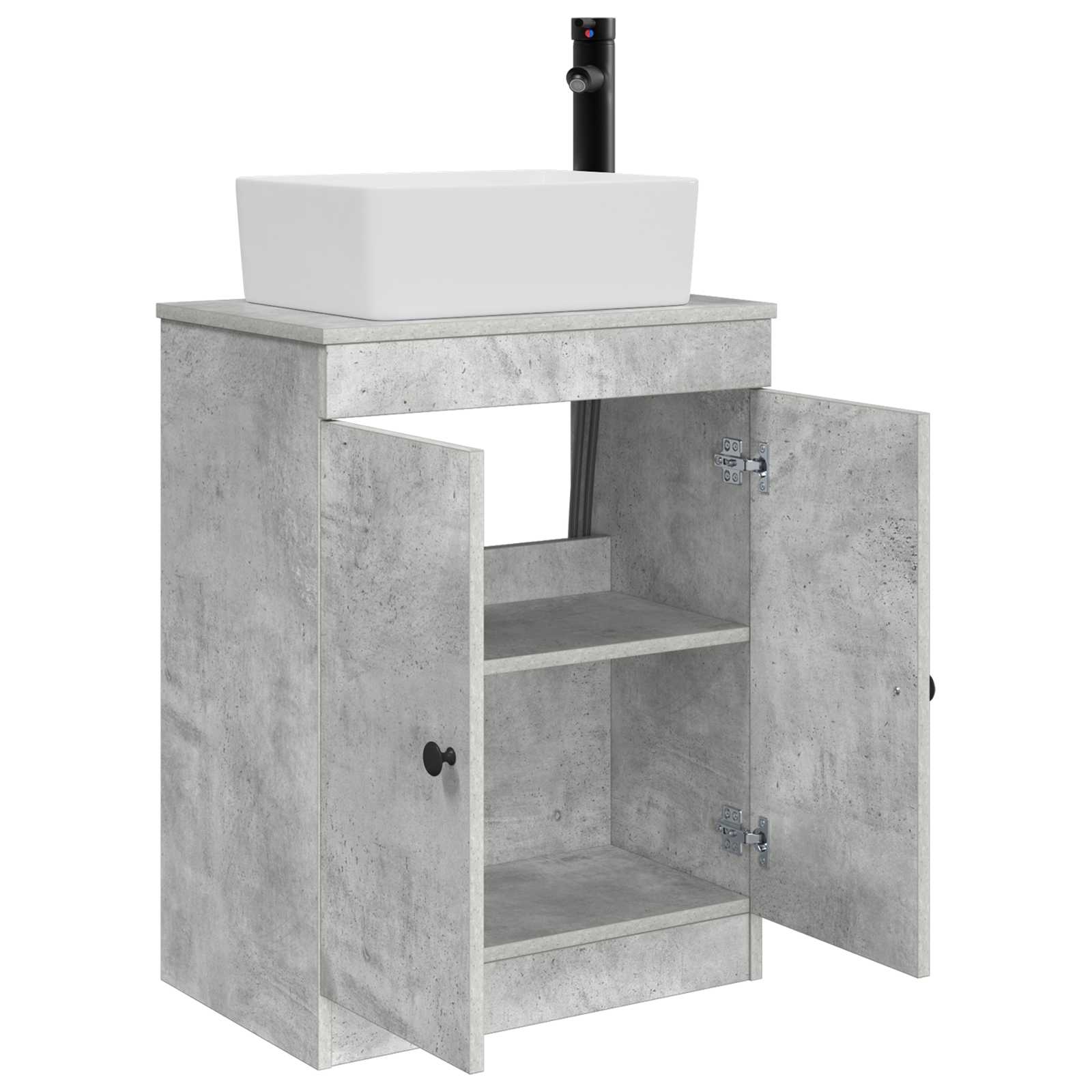 Kupaonski umivaonik s sudoperom Betonska siva 54 x 35 x 83 cm
