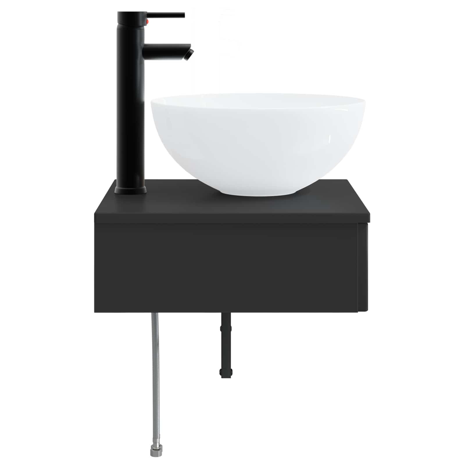 Zidni sudoper Crna 40 x 41 x 40,5 cm Konstruirano drvo