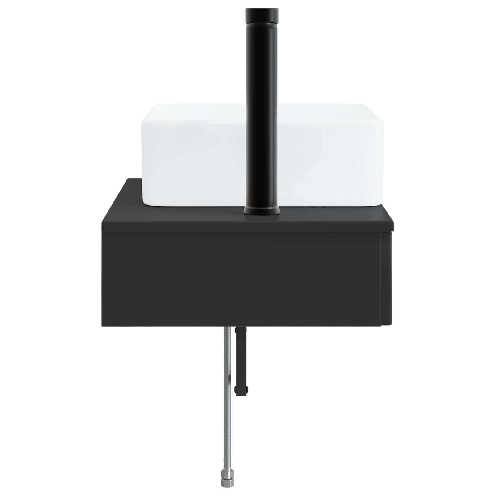 Zidni sudoper Crna 50 x 41 x 39 cm Konstruirano drvo
