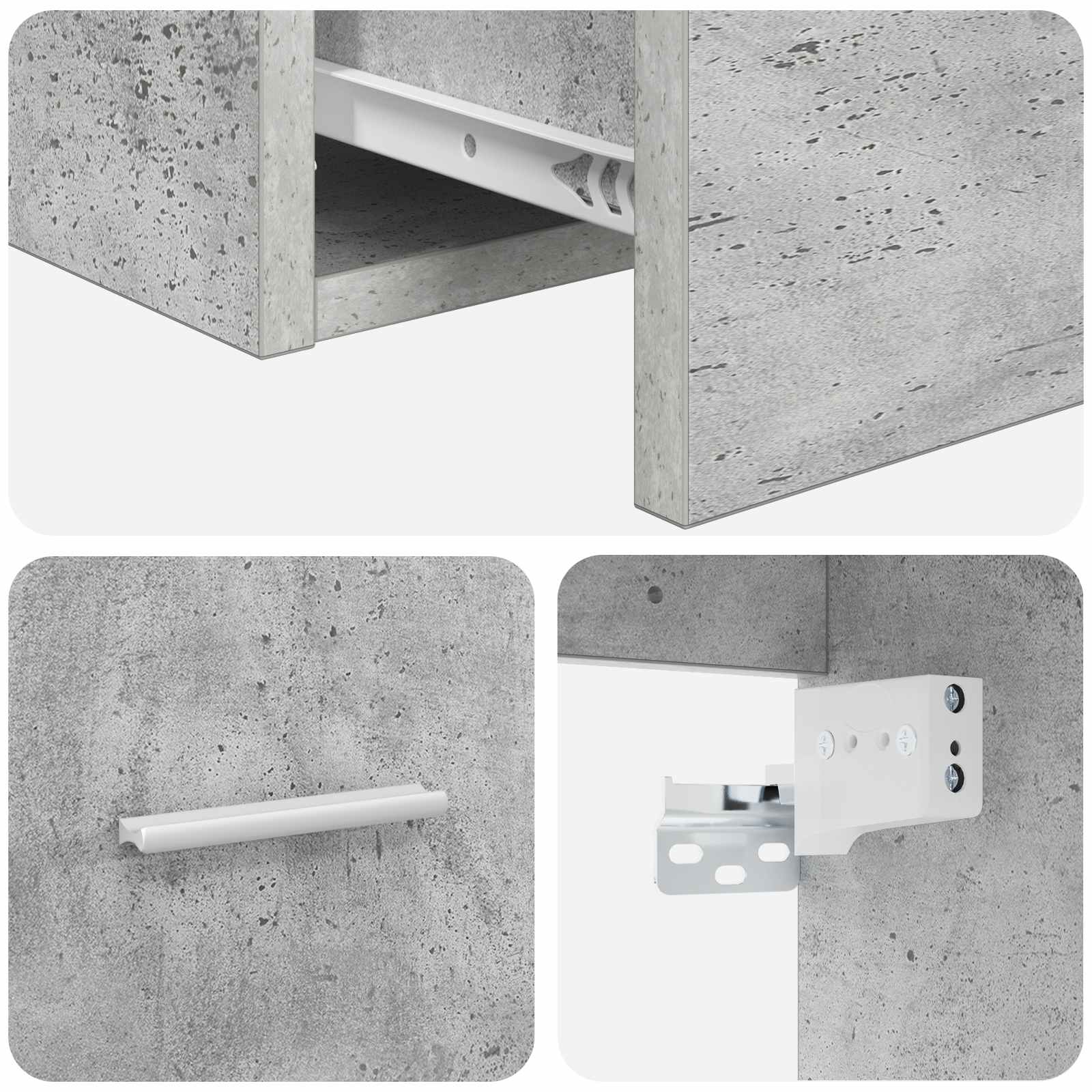 Umivaonik s policom Betonska siva 53 x 34,5 x 63 cm