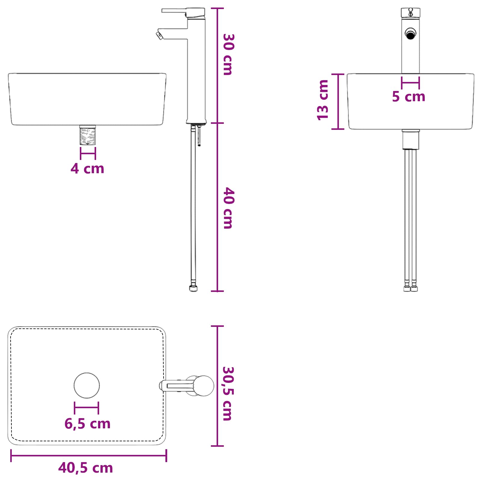 Umivaonik s policom Betonska siva 53 x 34,5 x 63 cm