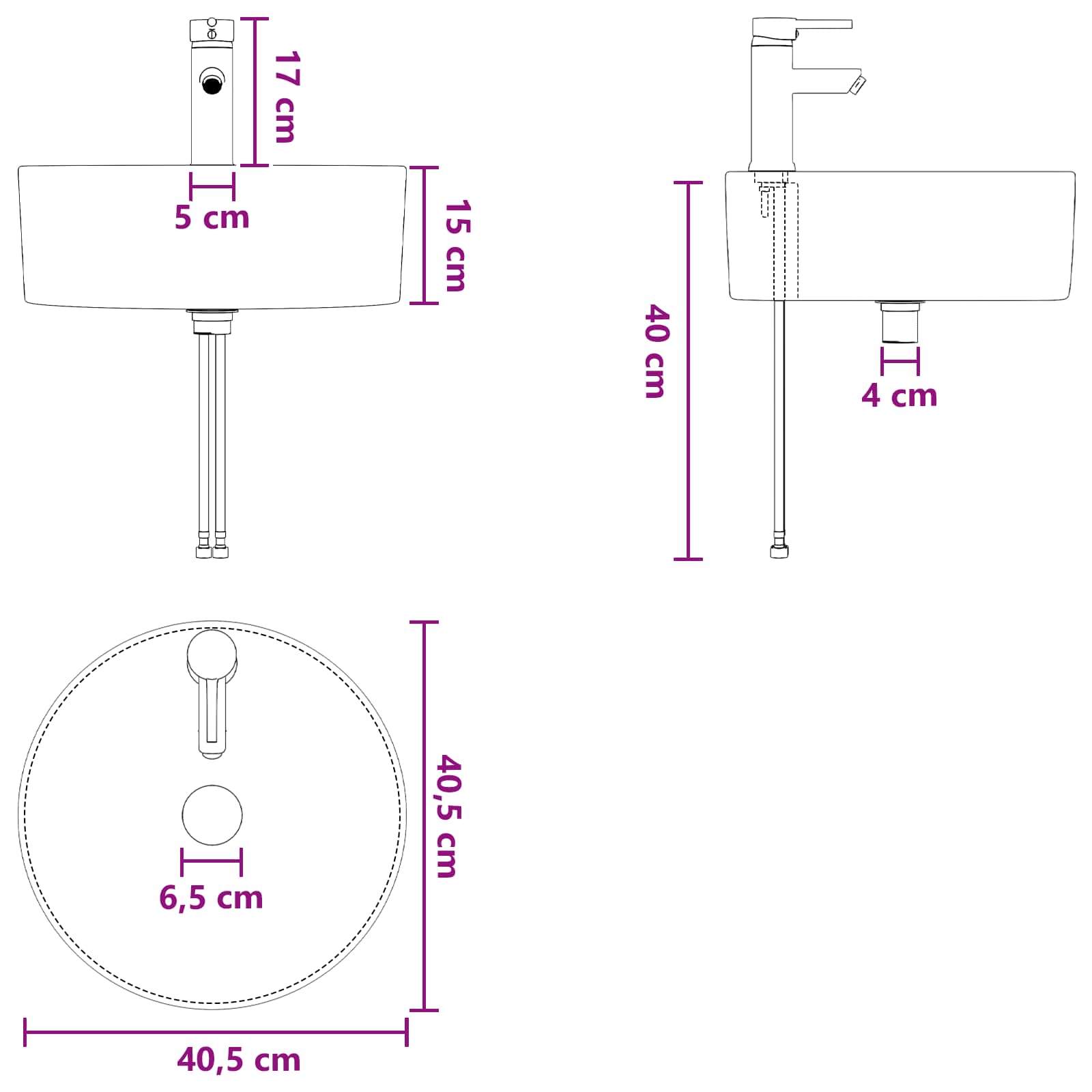 Umivaonik s policom Hrast artisan 49,5 x 44,5 x 65 cm