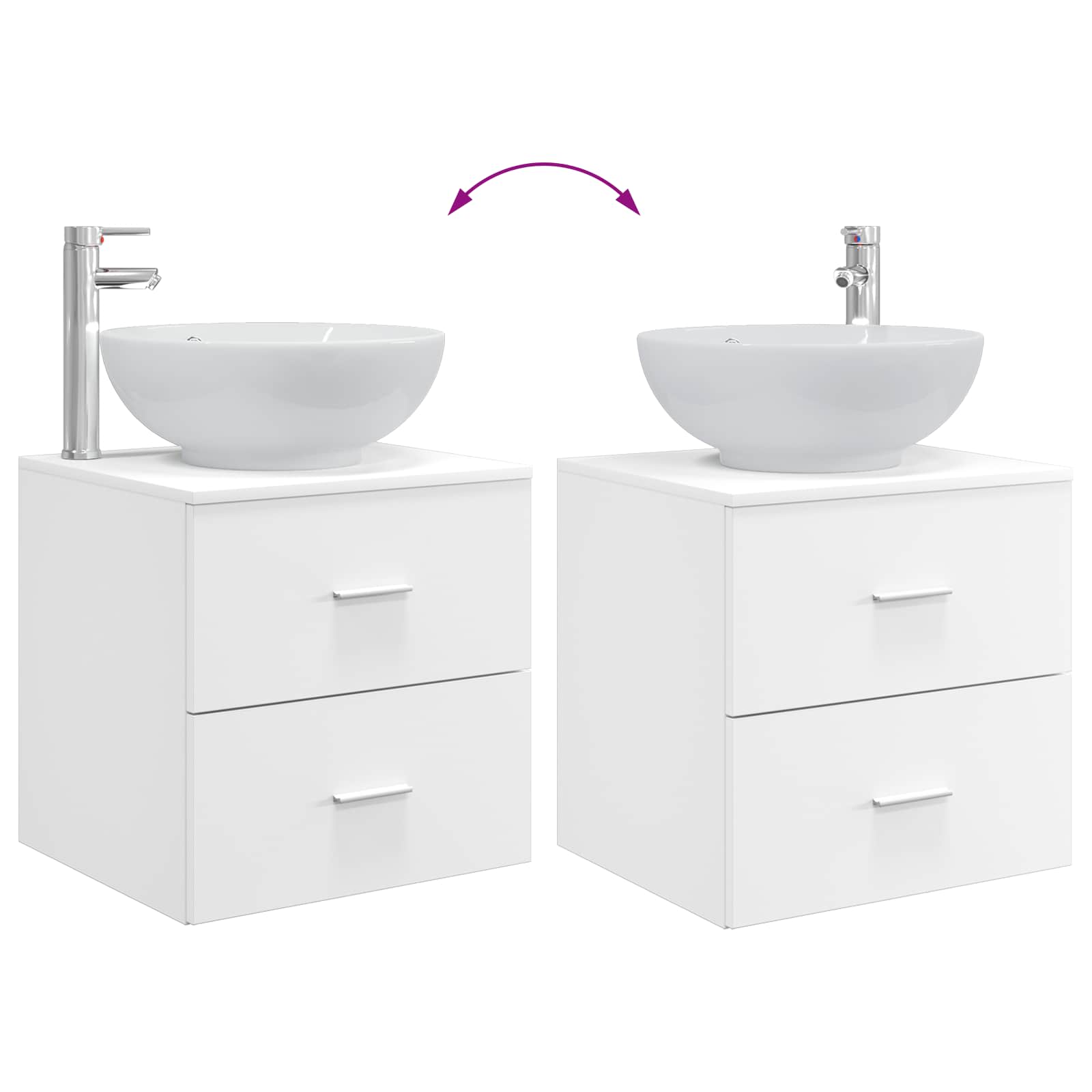 Umivaonik s policom Bijela 49,5 x 44,5 x 66,5 cm