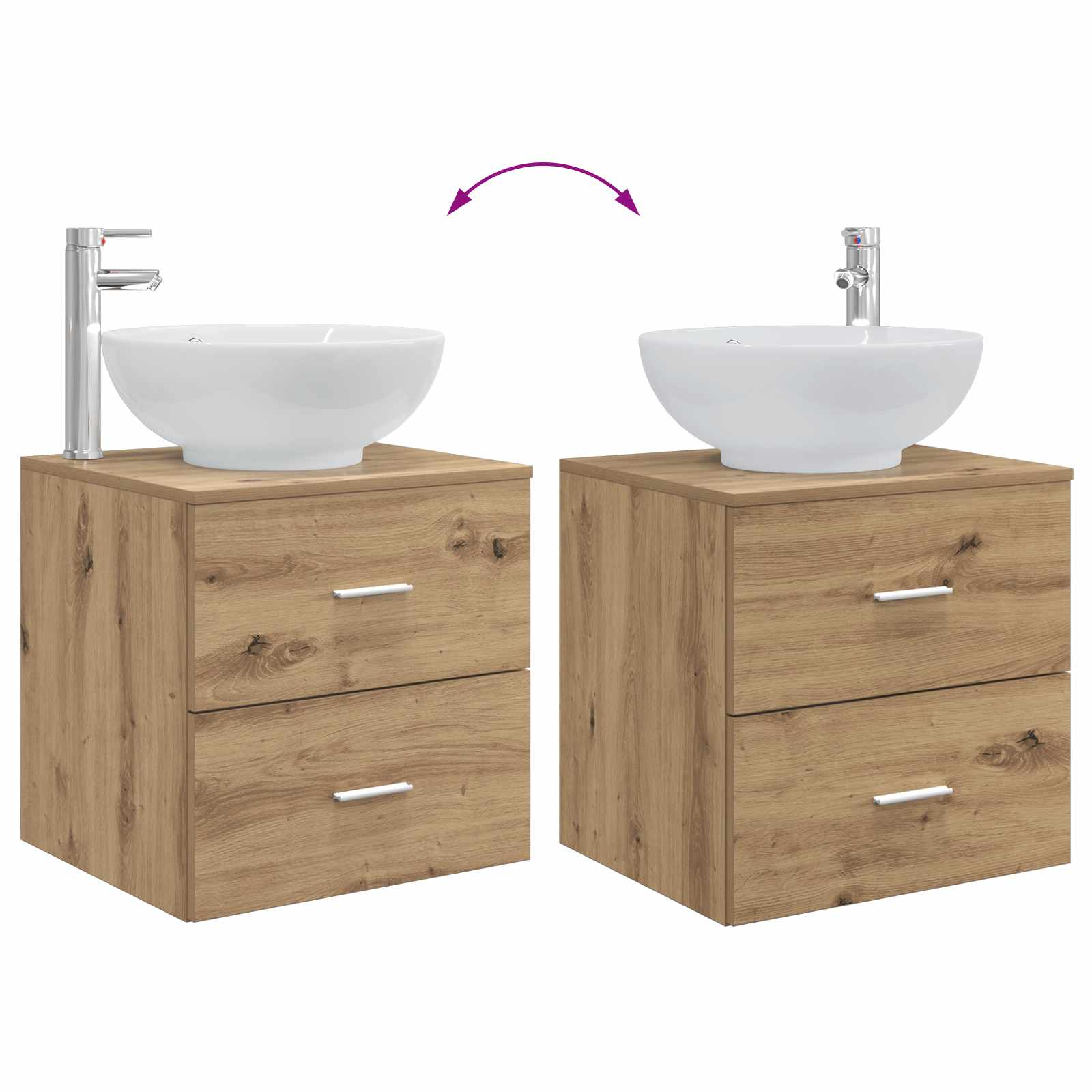 Umivaonik s policom Hrast artisan 49,5 x 44,5 x 66,5 cm