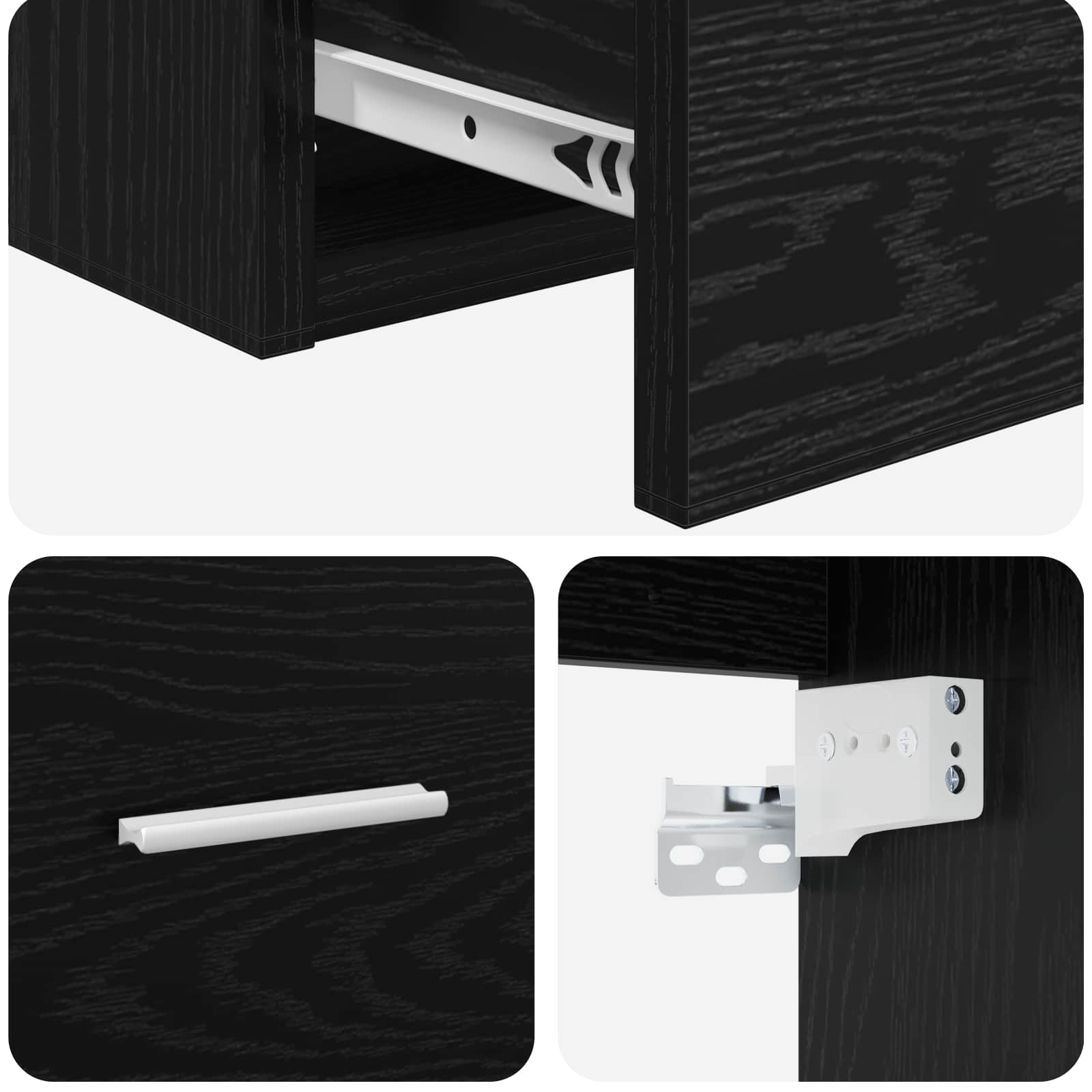 Umivaonik s policom Crni hrast 49,5 x 44,5 x 65,5 cm