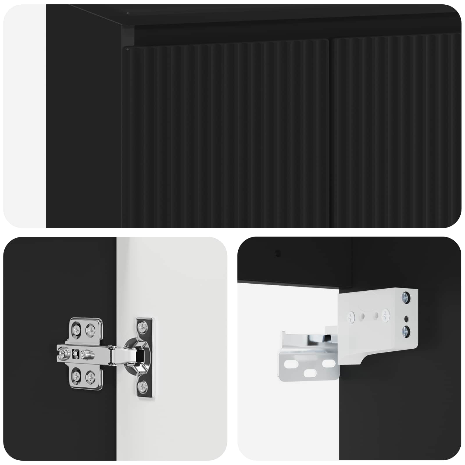 Umivaonik s policom Crna 49,5 x 35 x 63 cm Konstruirano drvo
