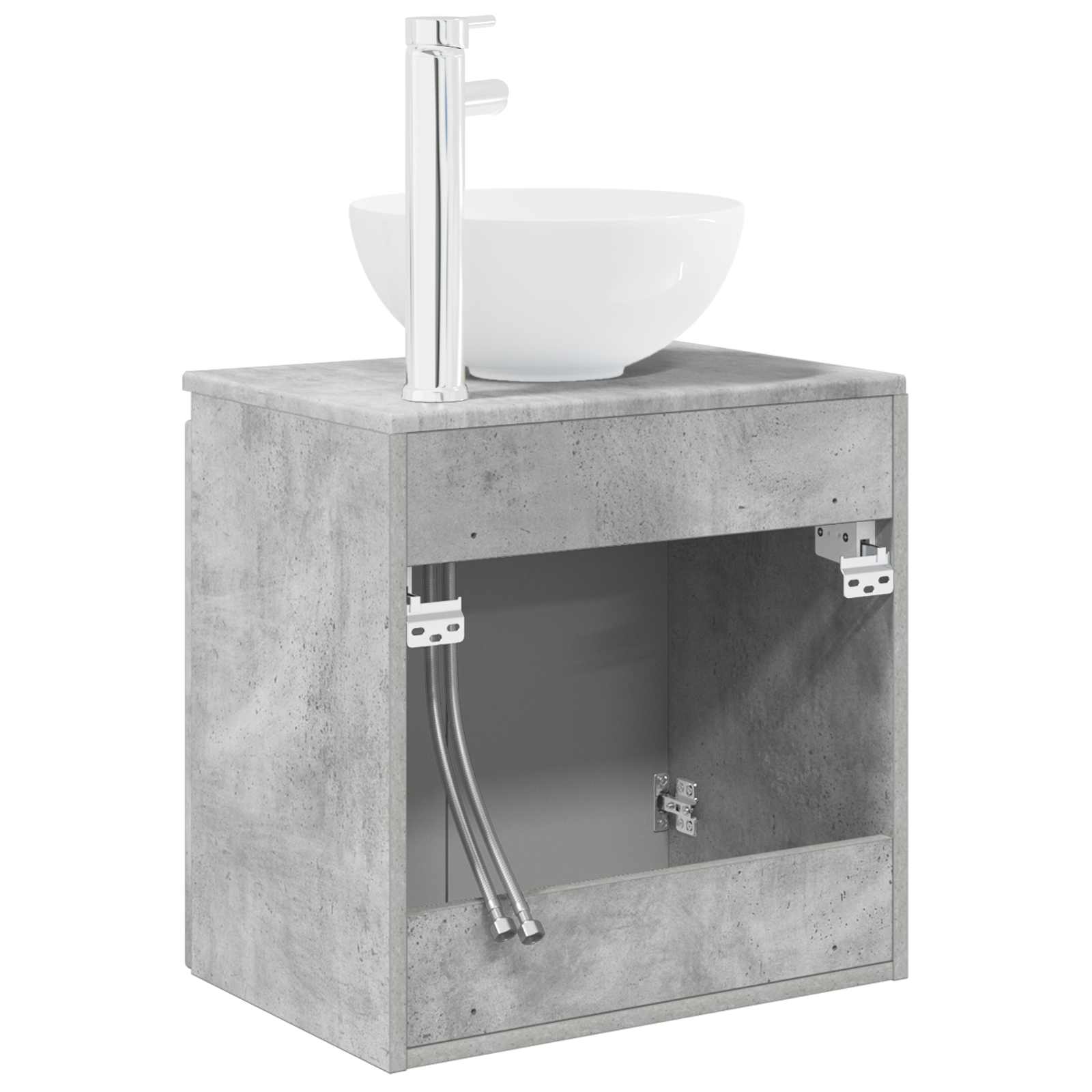 Umivaonik s policom Betonska siva 49,5 x 35 x 63 cm
