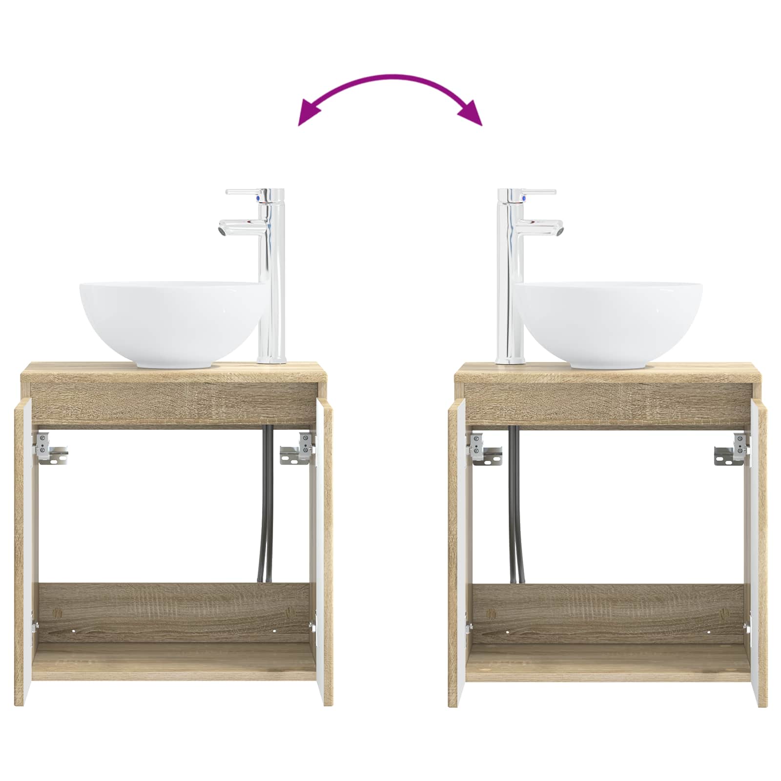 Umivaonik s policom Hrast sonoma 49,5 x 41 x 64,5 cm