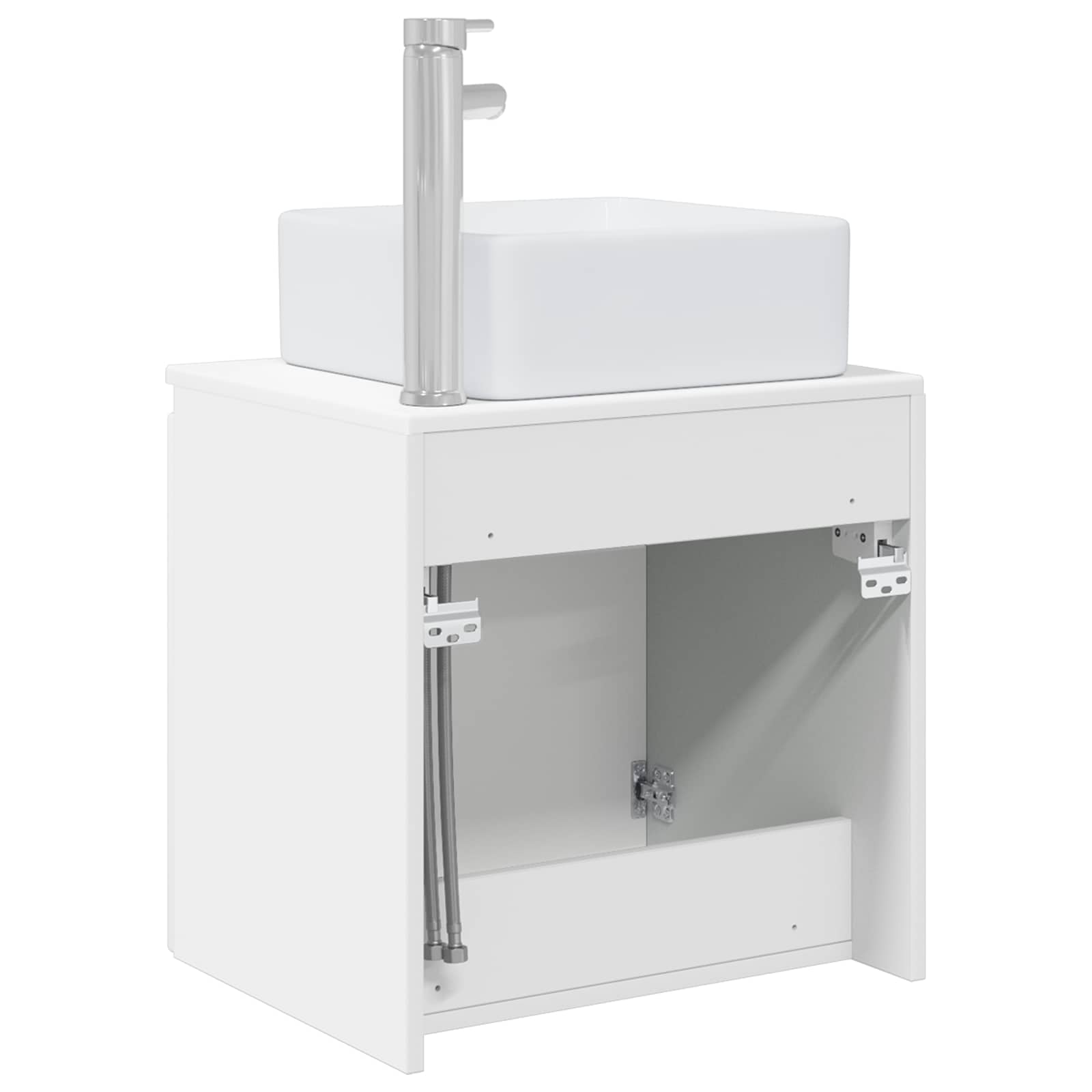 Umivaonik s policom Bijela visokog sjaja 49,5 x 41 x 63 cm