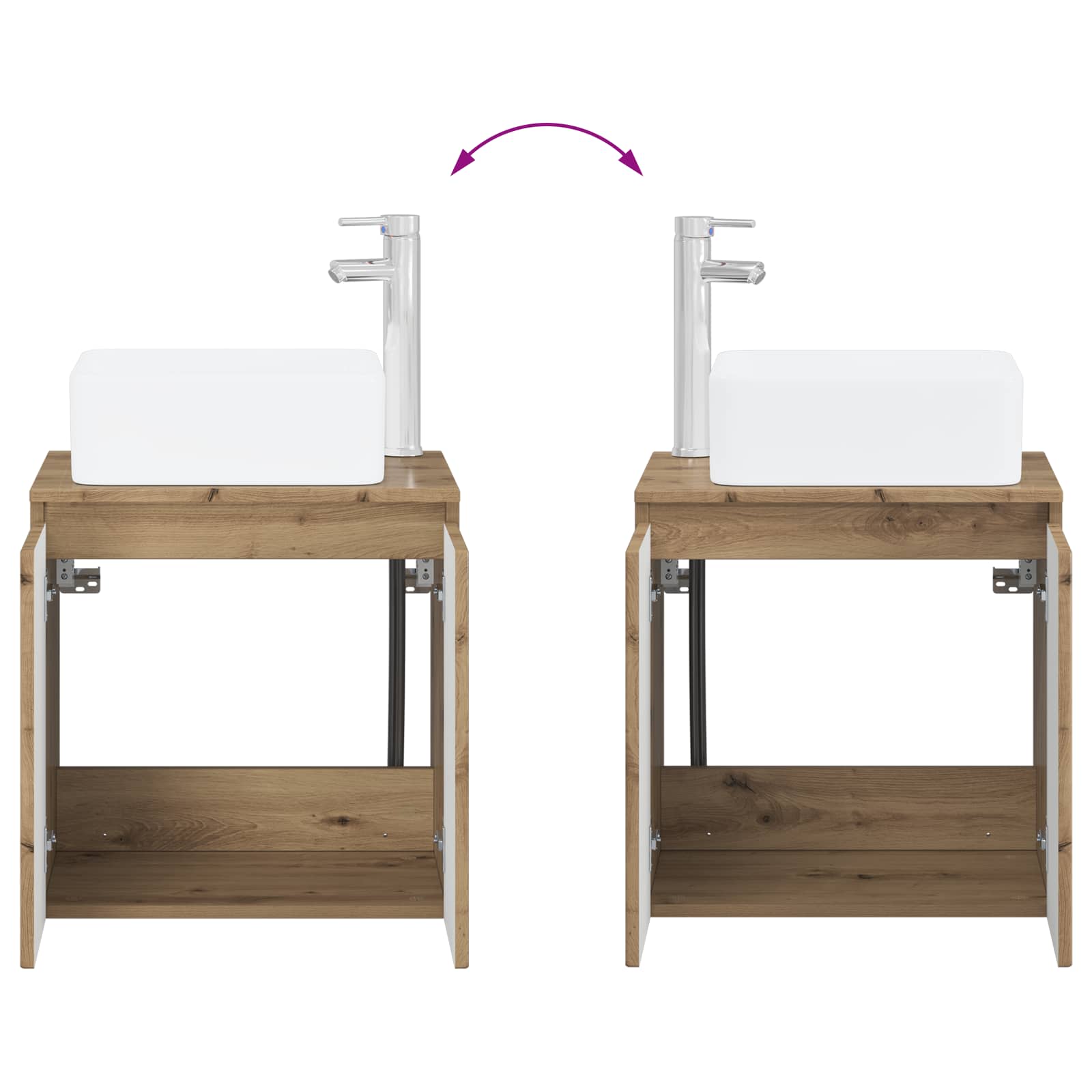 Umivaonik s policom Hrast artisan 49,5 x 41 x 63 cm