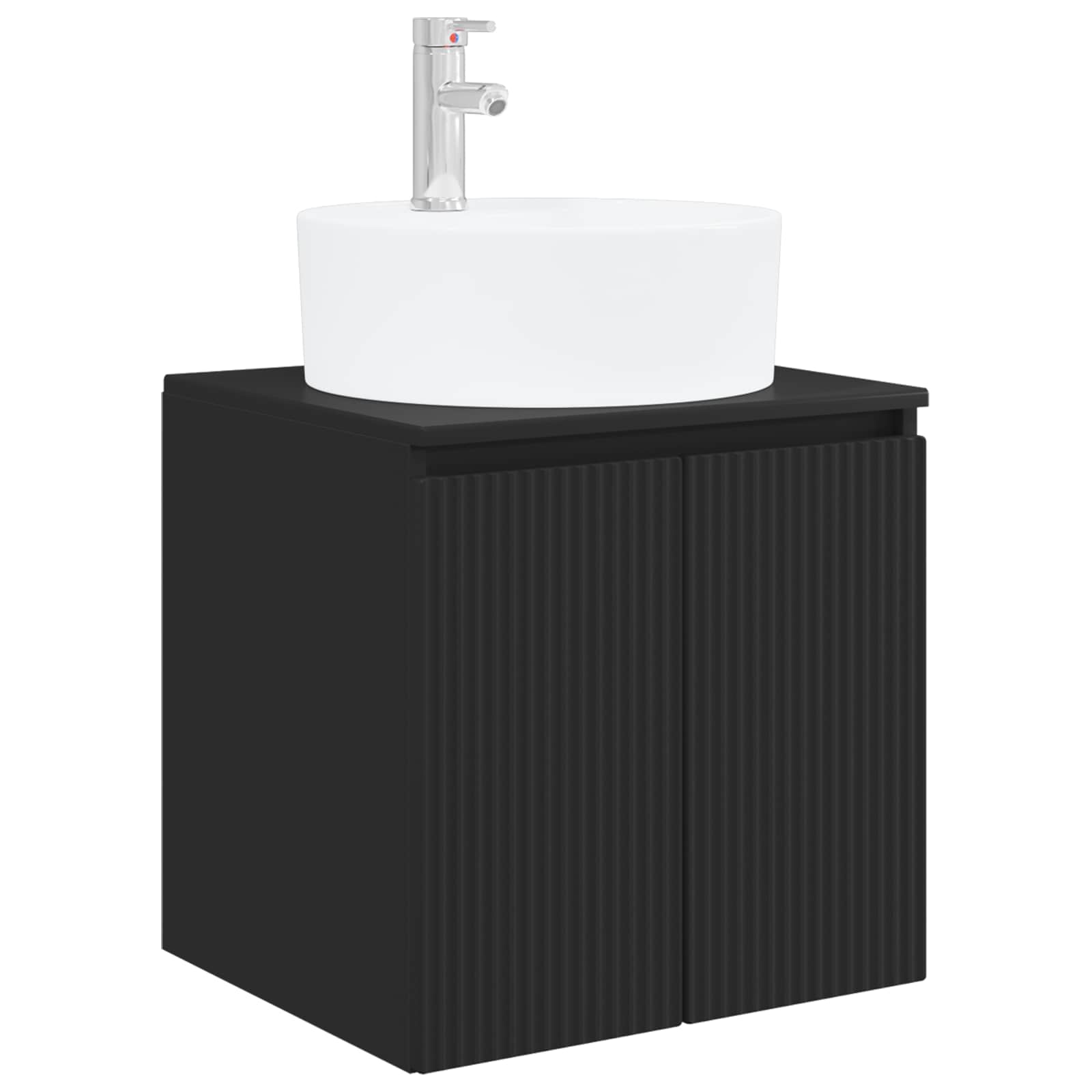 Umivaonik s policom Crna 49,5 x 44,5 x 65 cm Konstruirano drvo