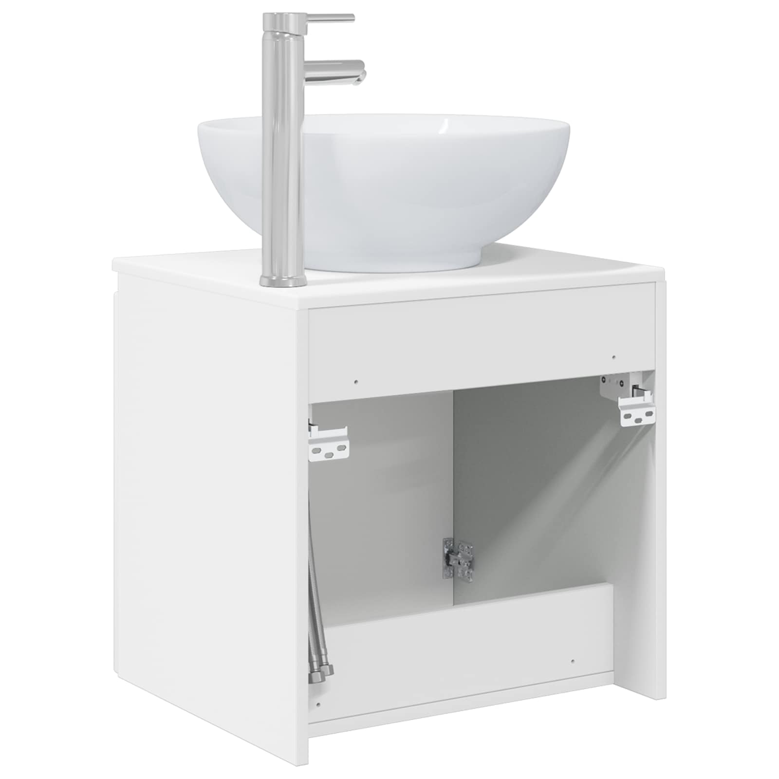 Umivaonik s policom Bijela visokog sjaja 49,5 x 44,5 x 65 cm