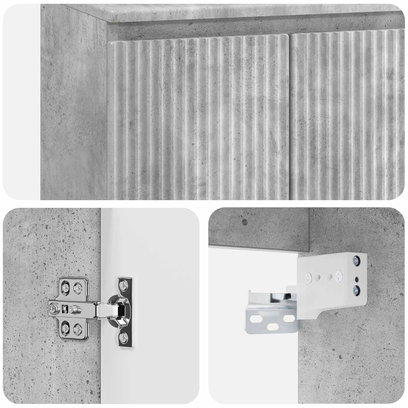 Umivaonik s policom Betonska siva 49,5 x 44,5 x 66 cm