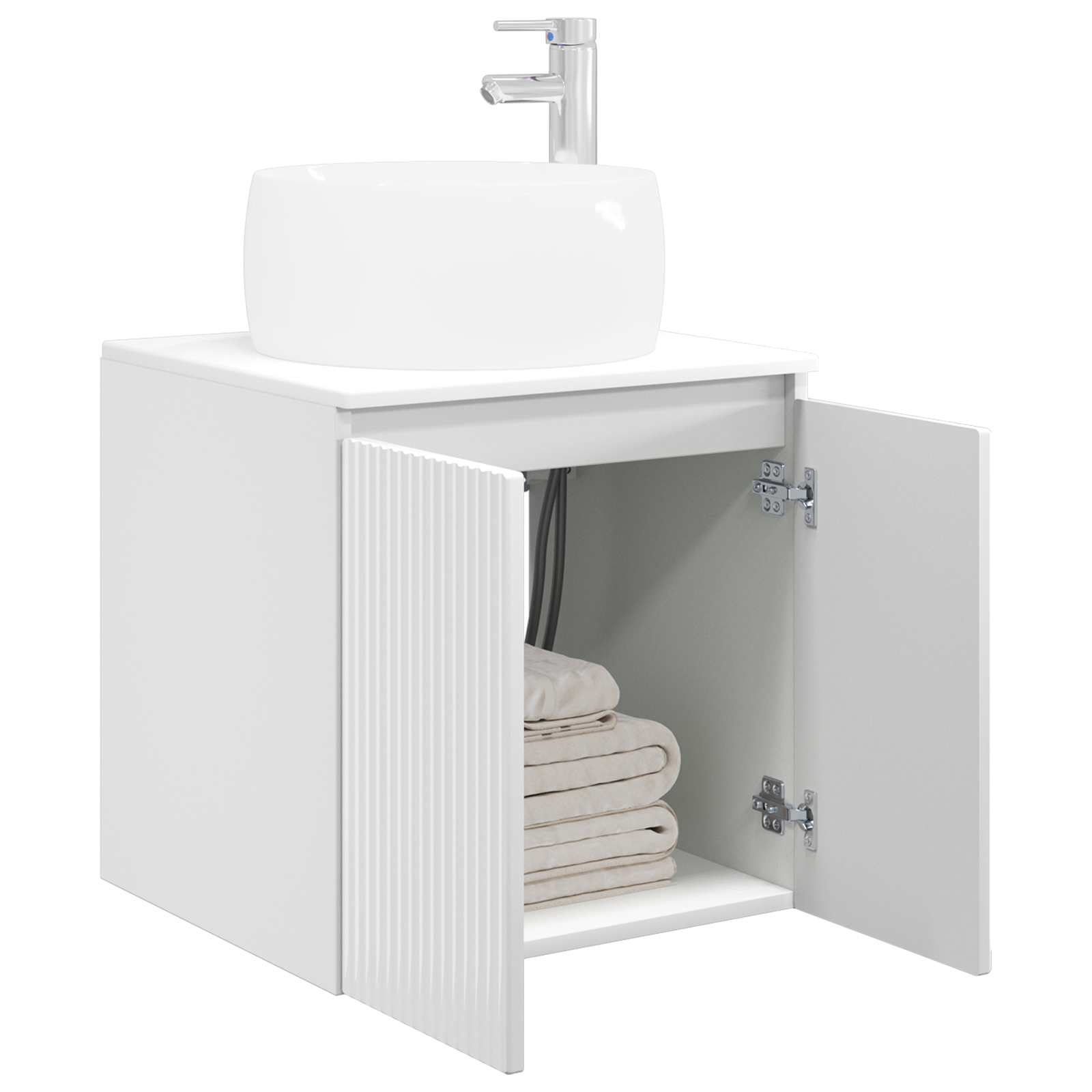 Umivaonik s policom Bijela visokog sjaja 49,5 x 44,5 x 66 cm