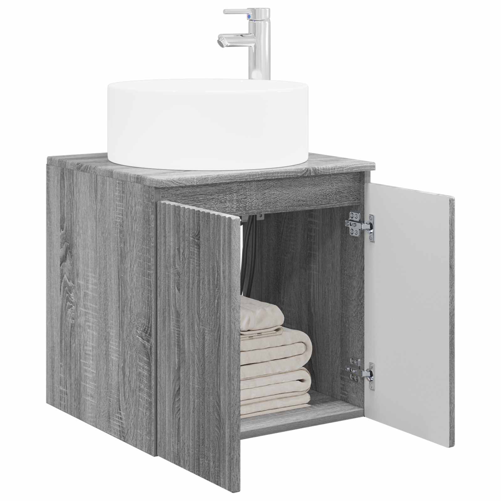 Umivaonik s policom za zid Siva Sonoma 49,5 x 44,5 x 65,5 cm