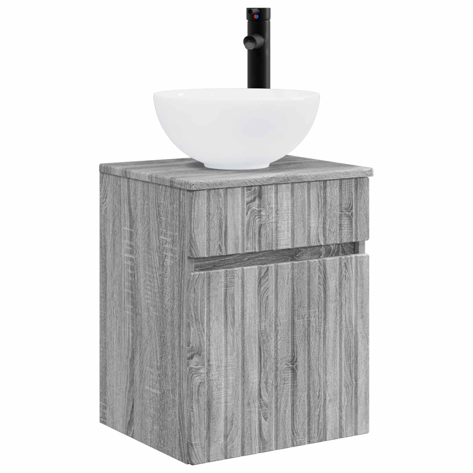 Umivaonik s policom za zid Siva Sonoma 39 x 35 x 63 cm