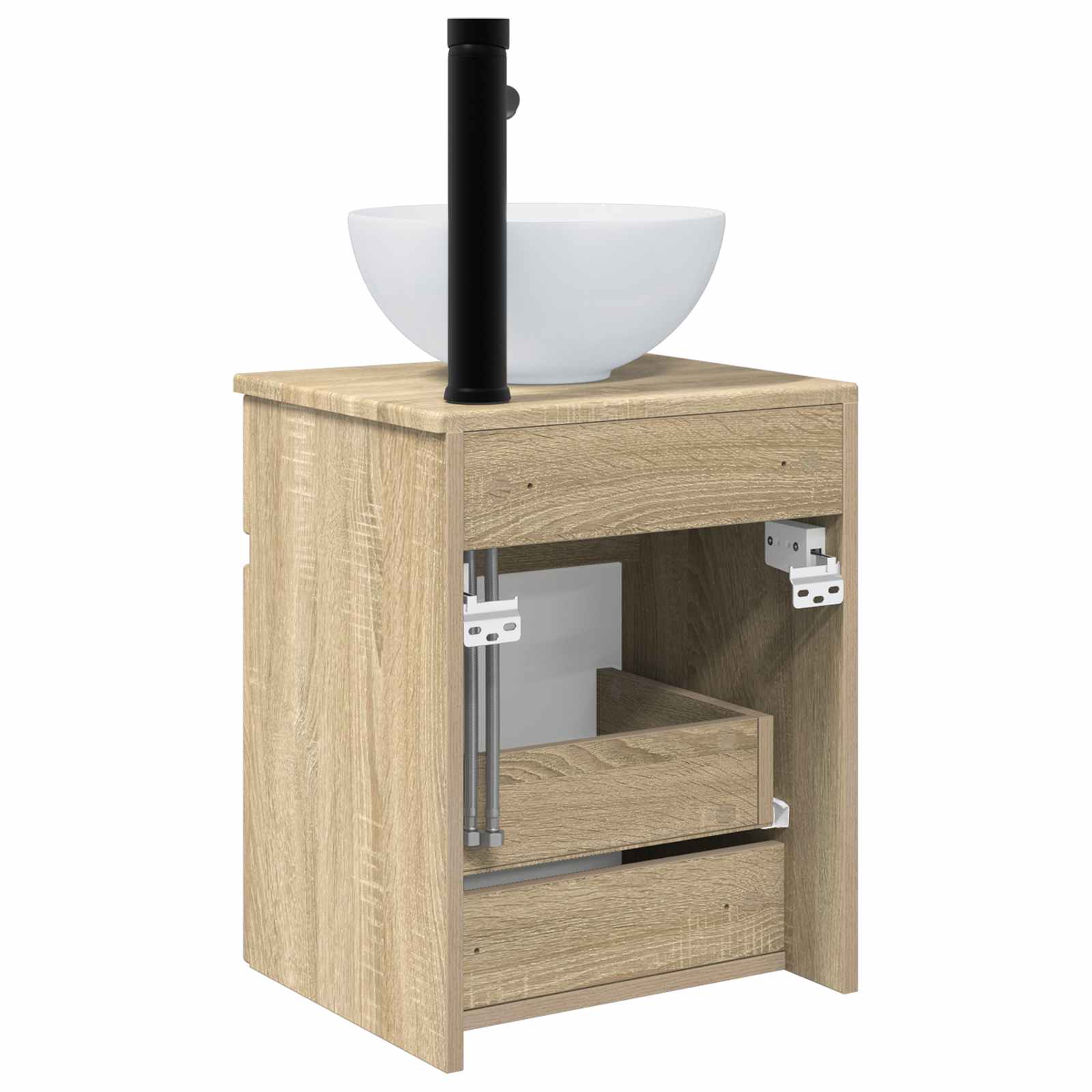 Umivaonik s policom za zid Hrast sonoma 39 x 41 x 64,5 cm