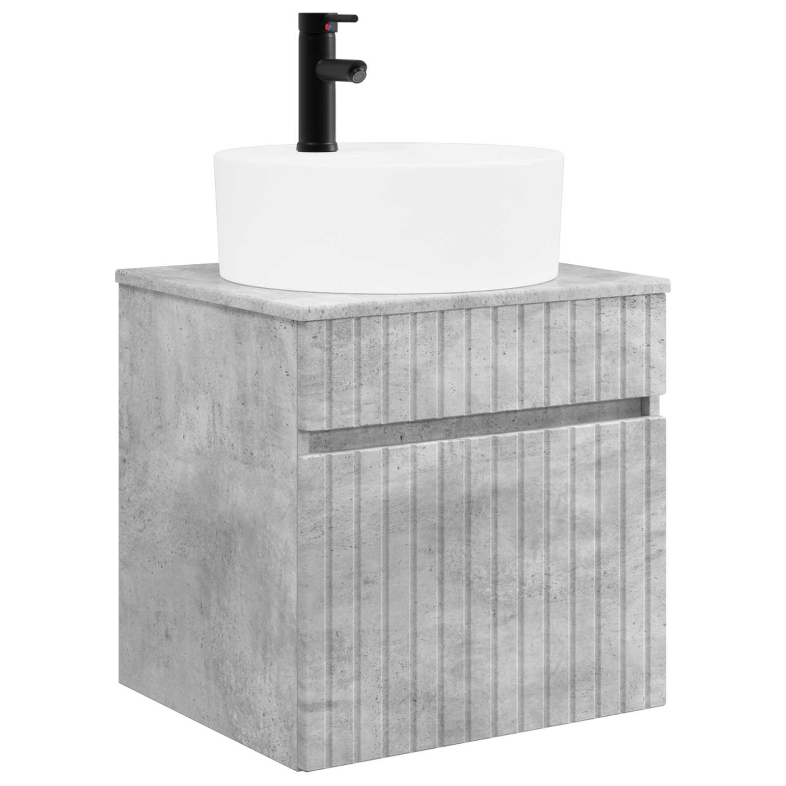 Umivaonik s policom za zid Betonska siva 49 x 44,5 x 65 cm