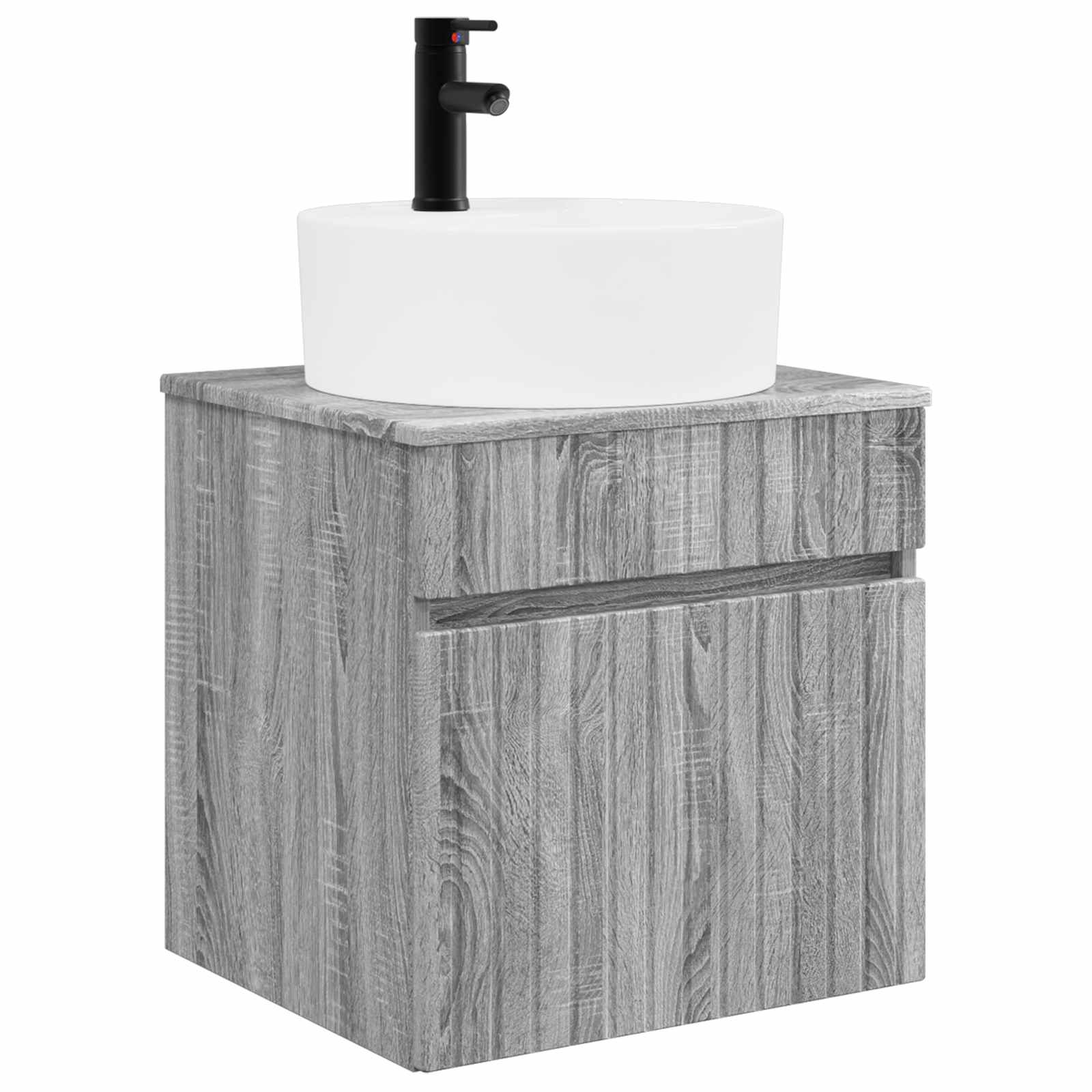 Umivaonik s policom za zid Siva Sonoma 49 x 44,5 x 65 cm