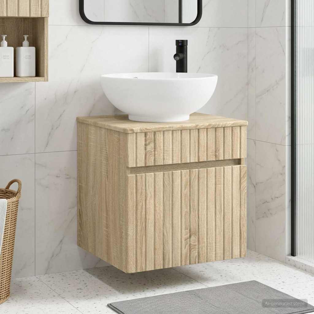Umivaonik s policom za zid Hrast sonoma 49 x 44,5 x 66,5 cm