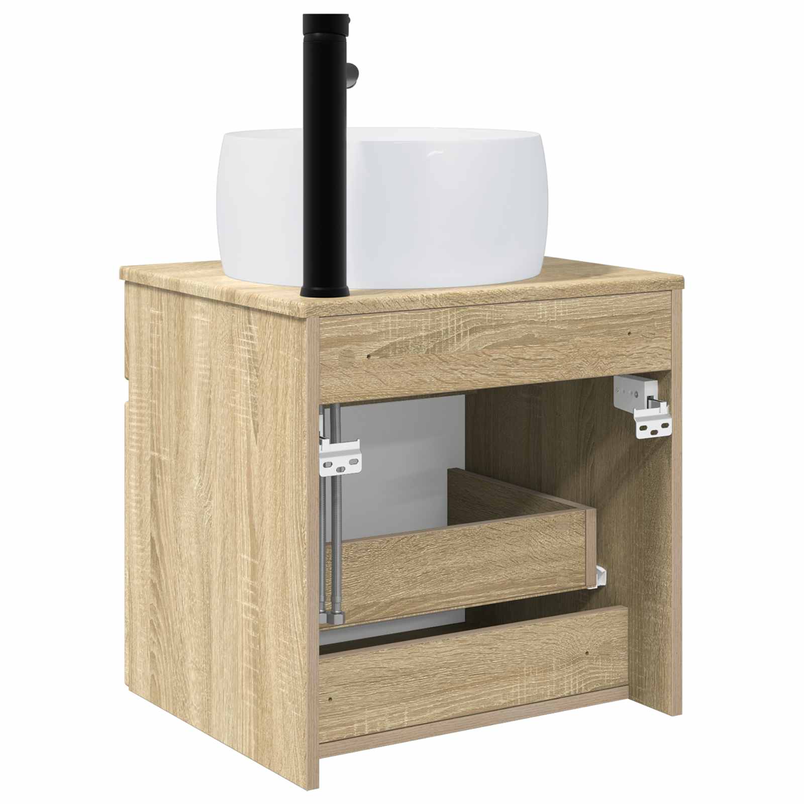 Umivaonik s policom za zid Hrast sonoma 49 x 44,5 x 66 cm