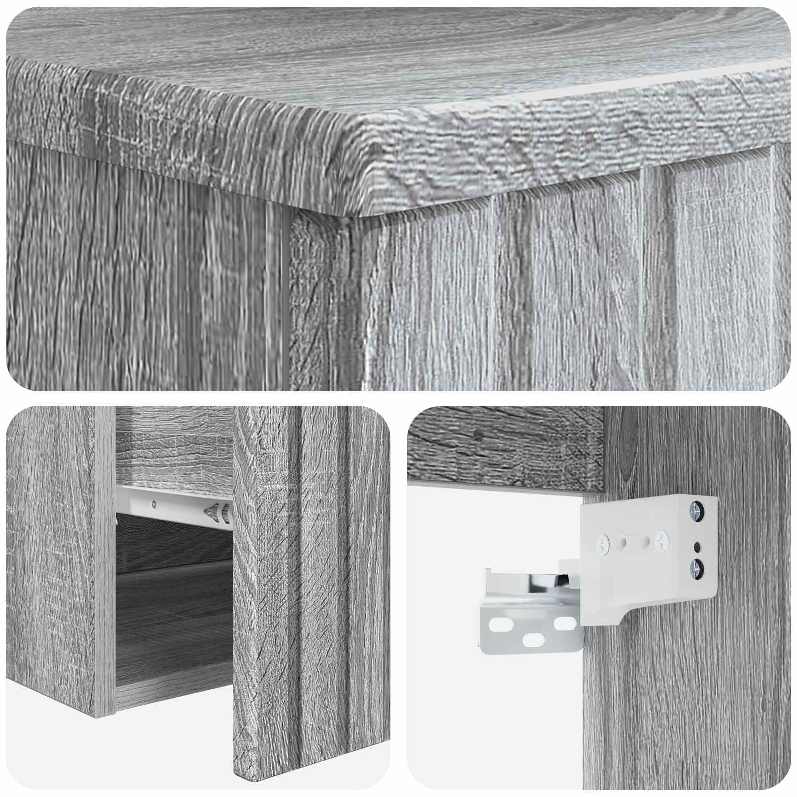 Umivaonik s policom za zid Siva Sonoma 49 x 44,5 x 66 cm