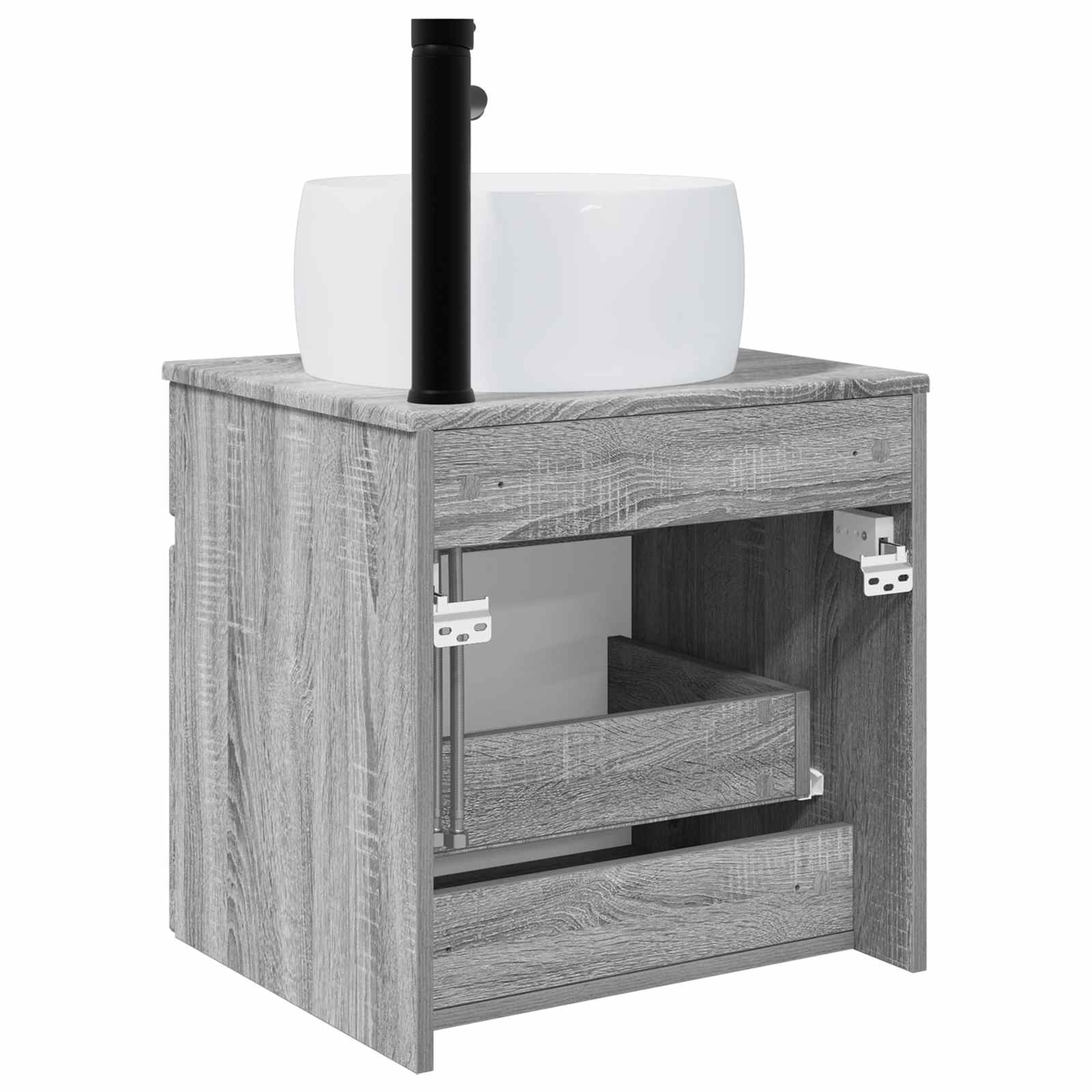 Umivaonik s policom za zid Siva Sonoma 49 x 44,5 x 66 cm