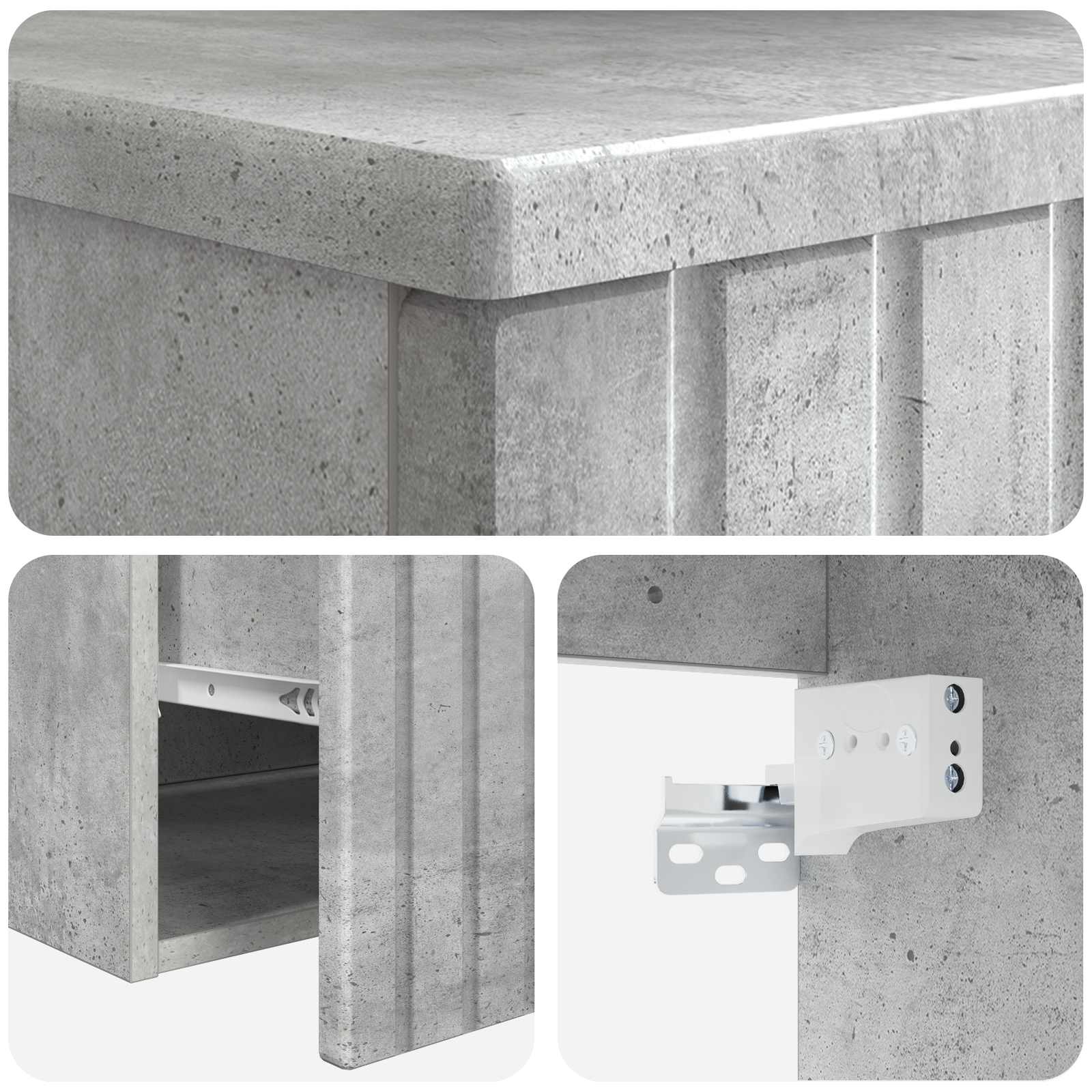 Umivaonik s policom za zid Betonska siva 49 x 44,5 x 65,5 cm