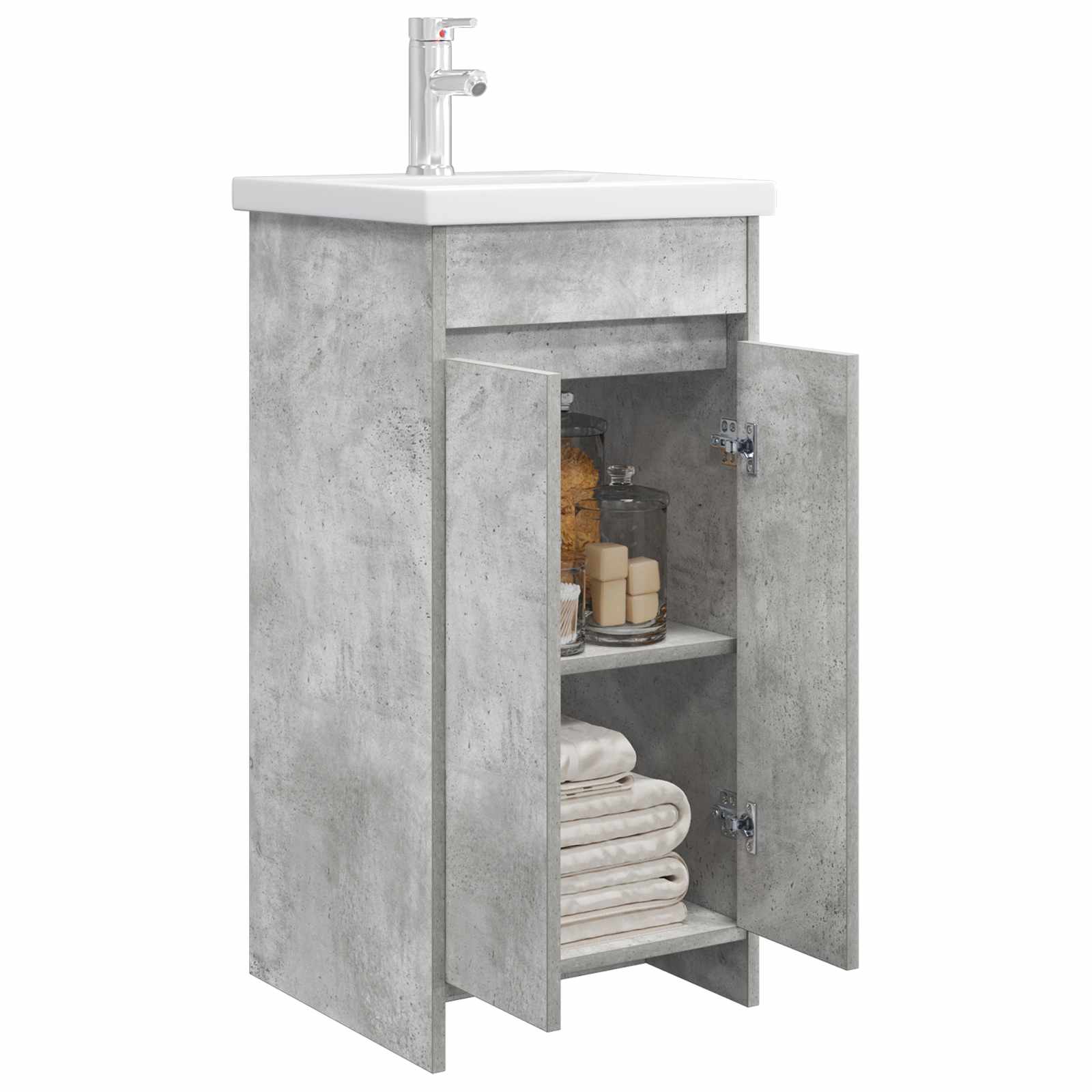 Kupaonski umivaonik s sudoperom Betonska siva 42 x 40 x 84,5 cm
