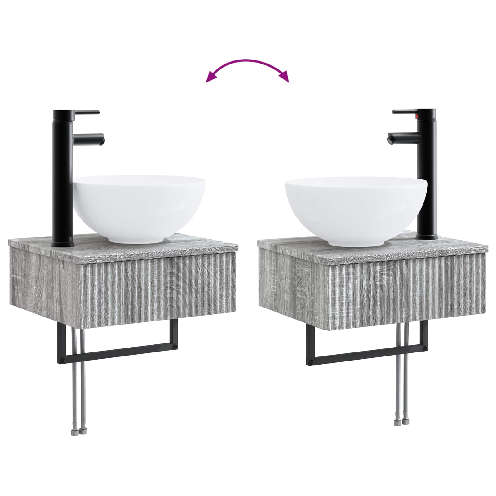 Set ormarića za kupaonicu 4 pcs Siva Sonoma 100 x 14,5 x 70 cm