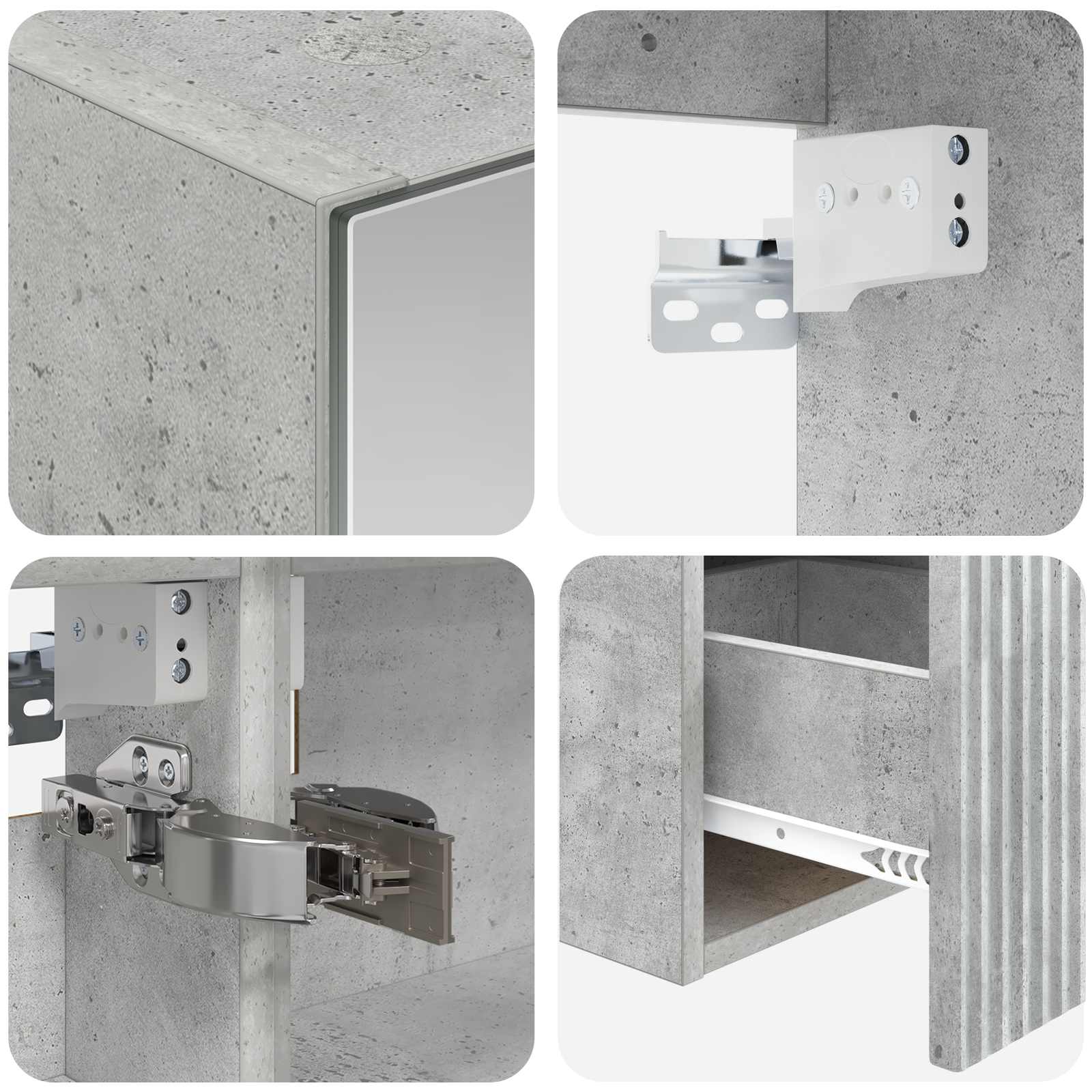 Set ormarića za kupaonicu 5 pcs Betonska siva
