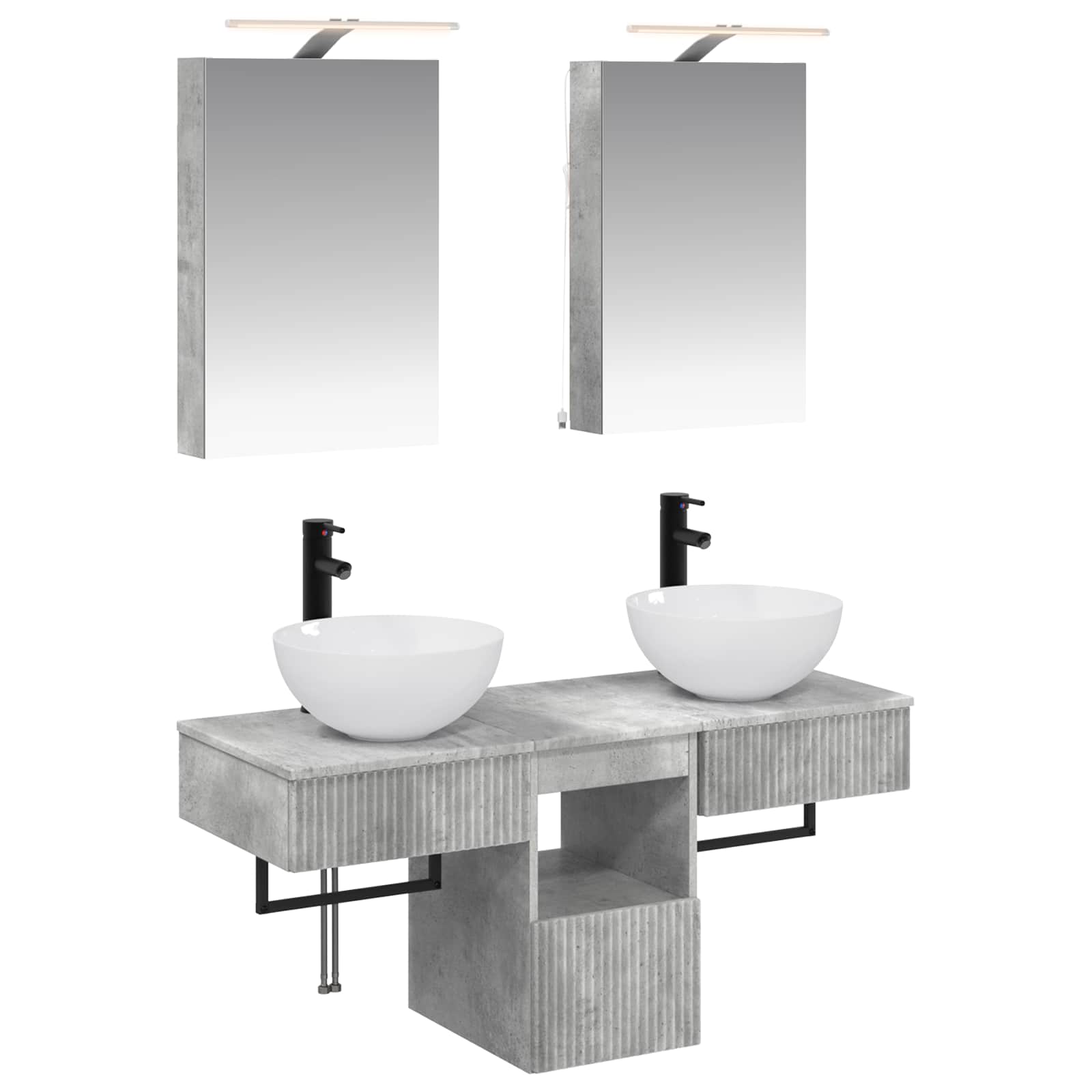 Set ormarića za kupaonicu 5 pcs Betonska siva