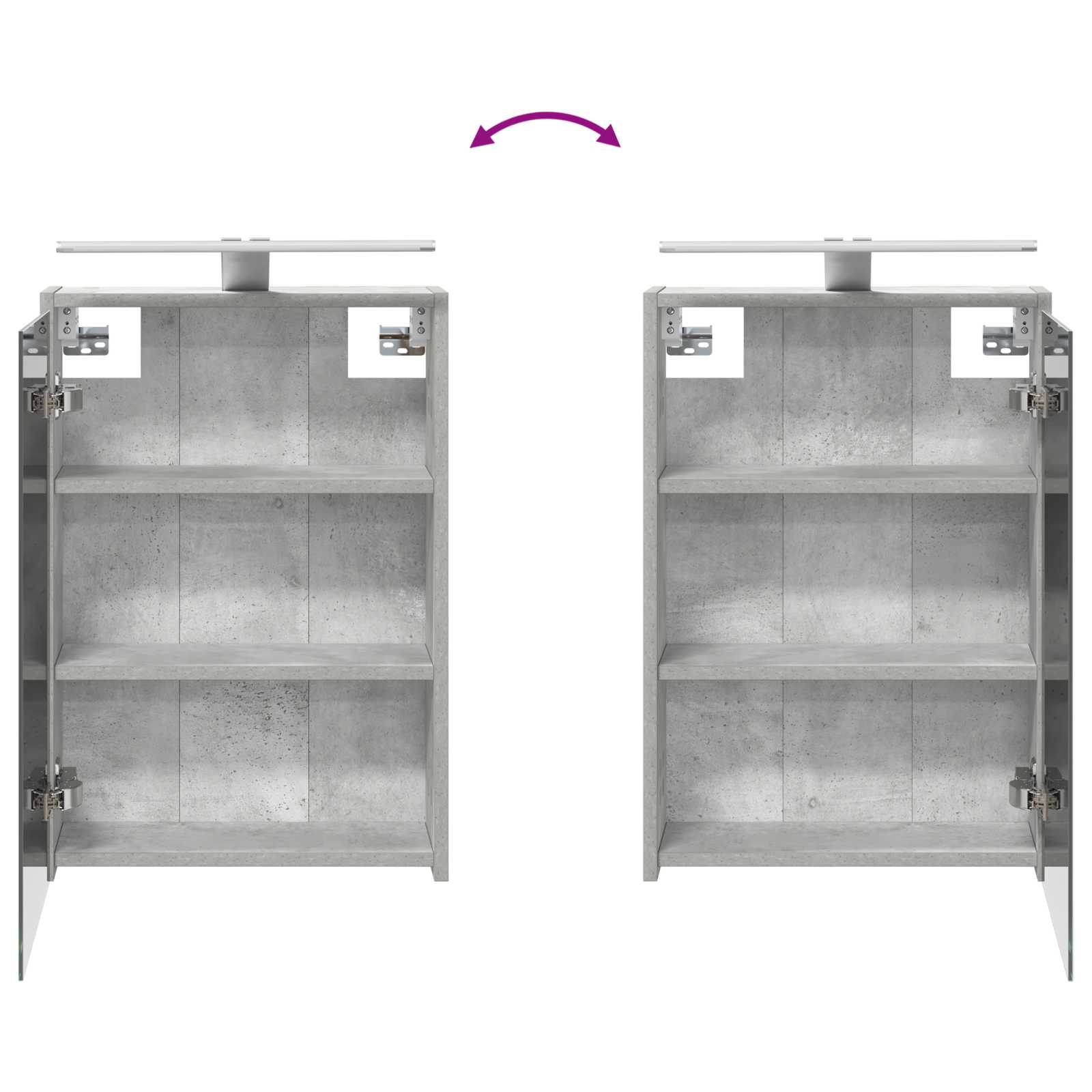 Set ormarića za kupaonicu 5 pcs Betonska siva 43 x 16 x 62,5 cm