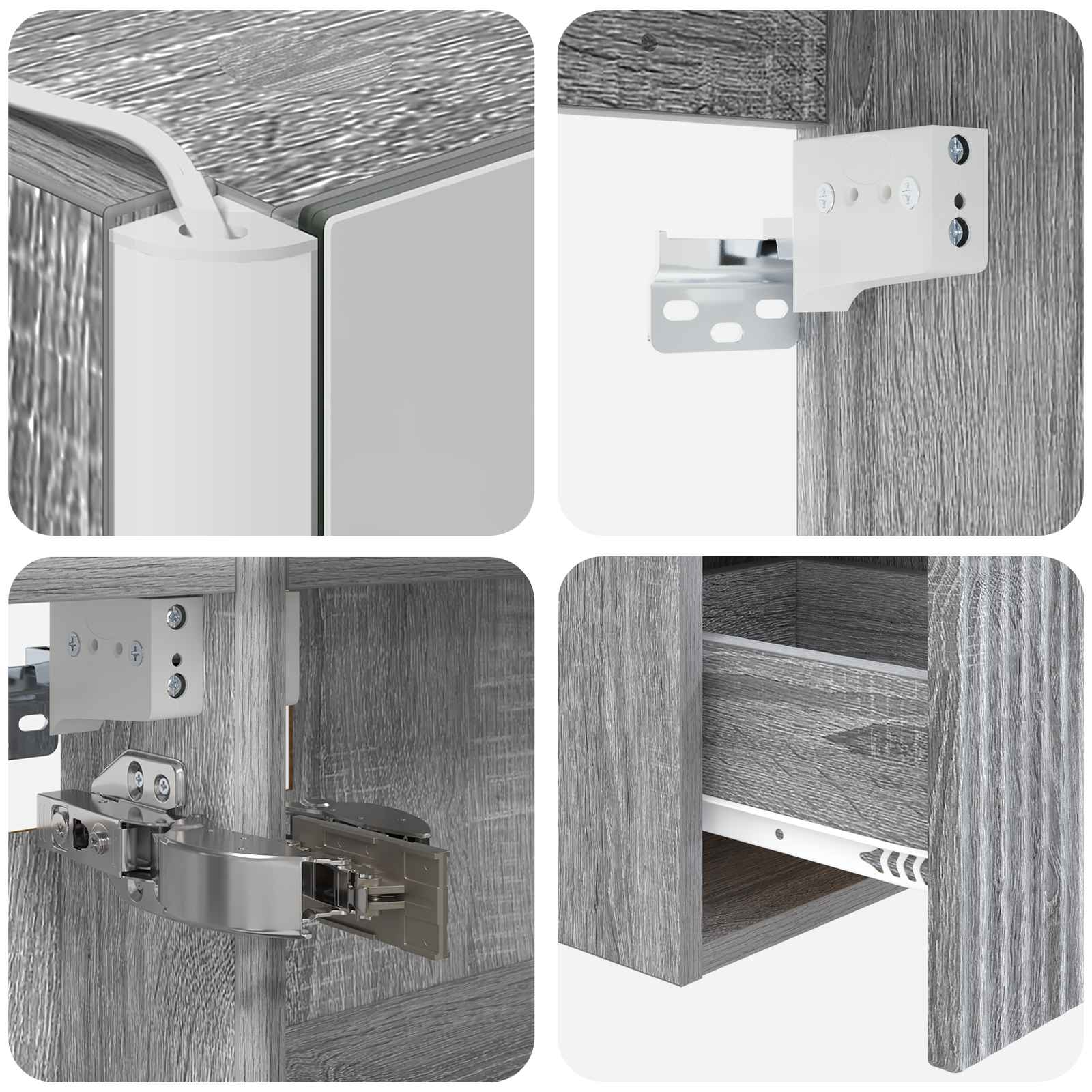 Set ormarića za kupaonicu 5 pcs Siva Sonoma 43 x 11,5 x 60,5 cm