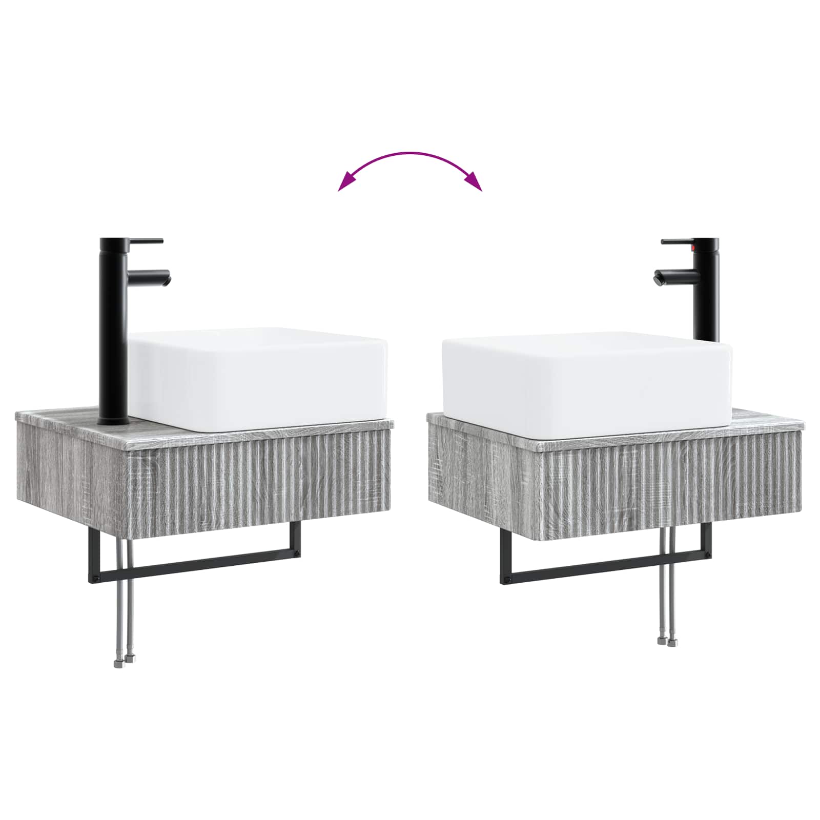 Set ormarića za kupaonicu 4 pcs Siva Sonoma 100 x 14,5 x 70 cm
