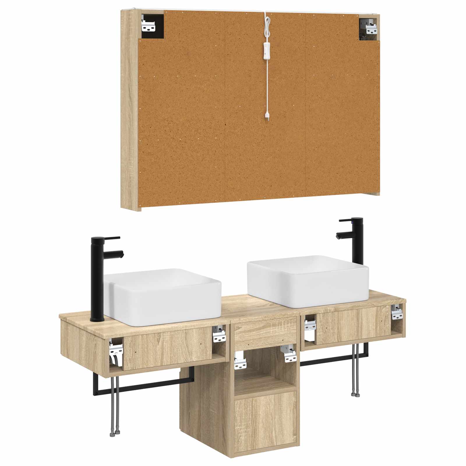 Set ormarića za kupaonicu 4 pcs Hrast sonoma
