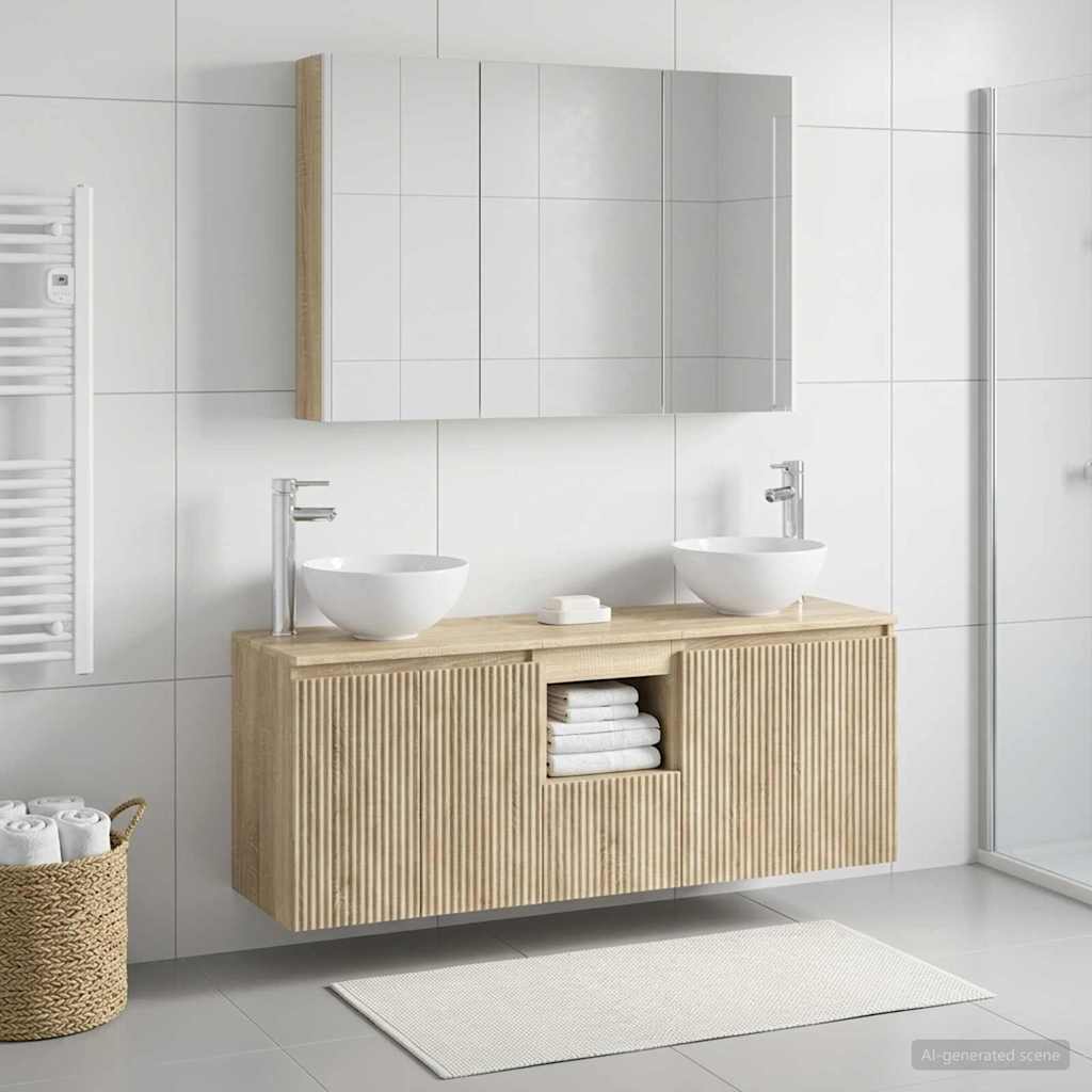 Set ormarića za kupaonicu 4 pcs Hrast sonoma