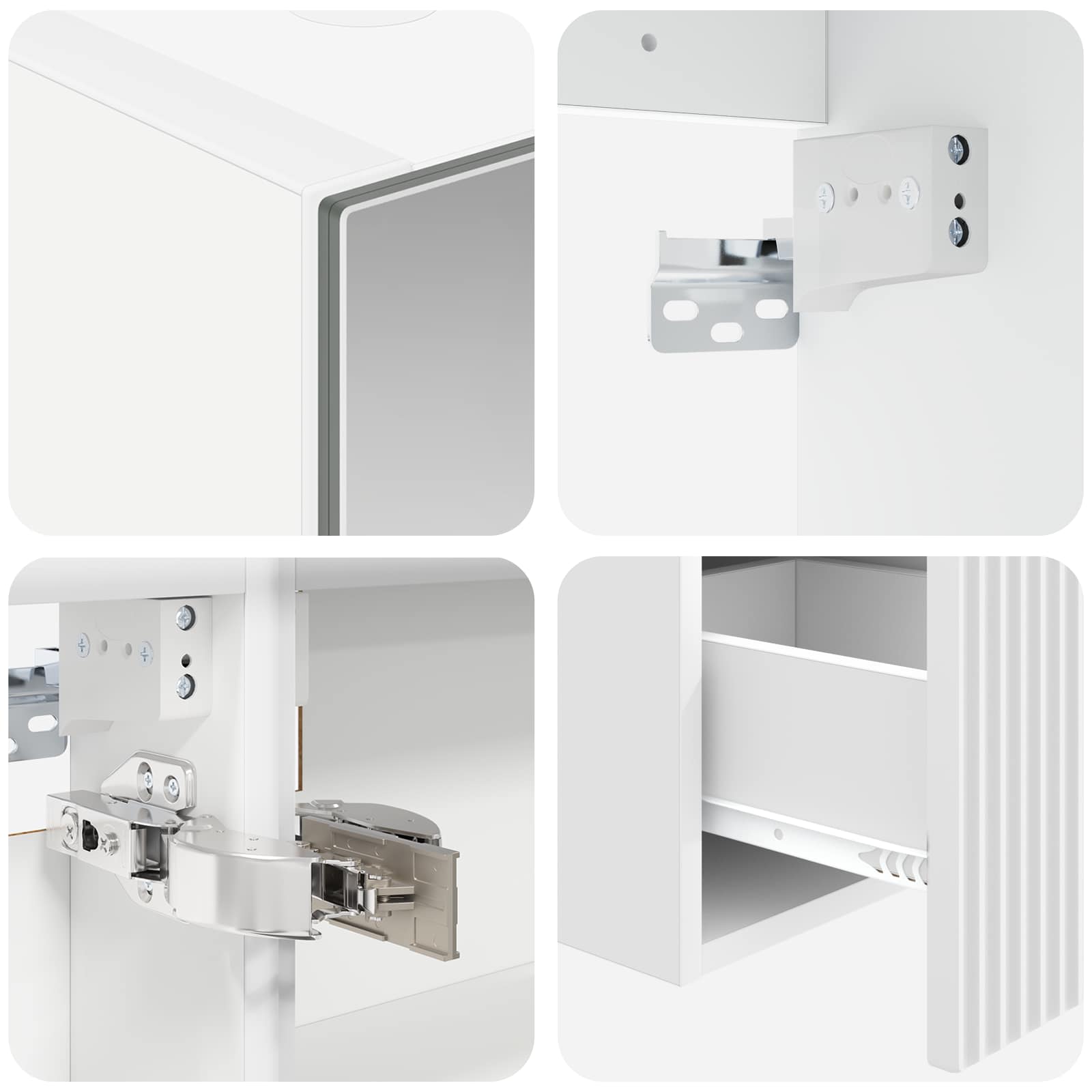 Set ormarića za kupaonicu 5 pcs Bijela Konstruirano drvo