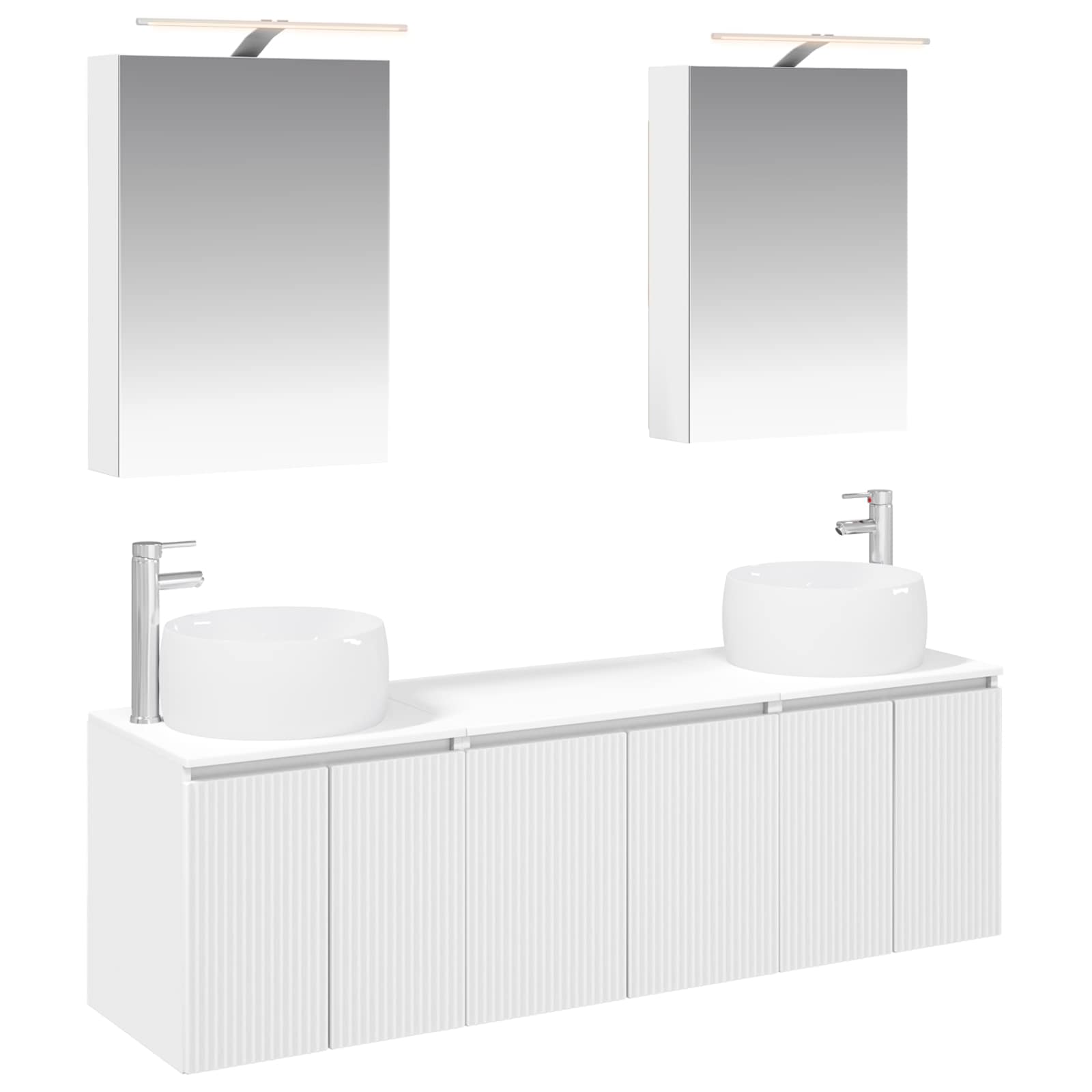 Set ormarića za kupaonicu 5 pcs Bijela Konstruirano drvo
