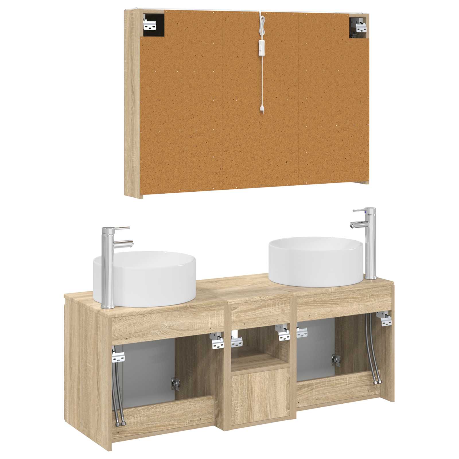 Set ormarića za kupaonicu 4 pcs Hrast sonoma