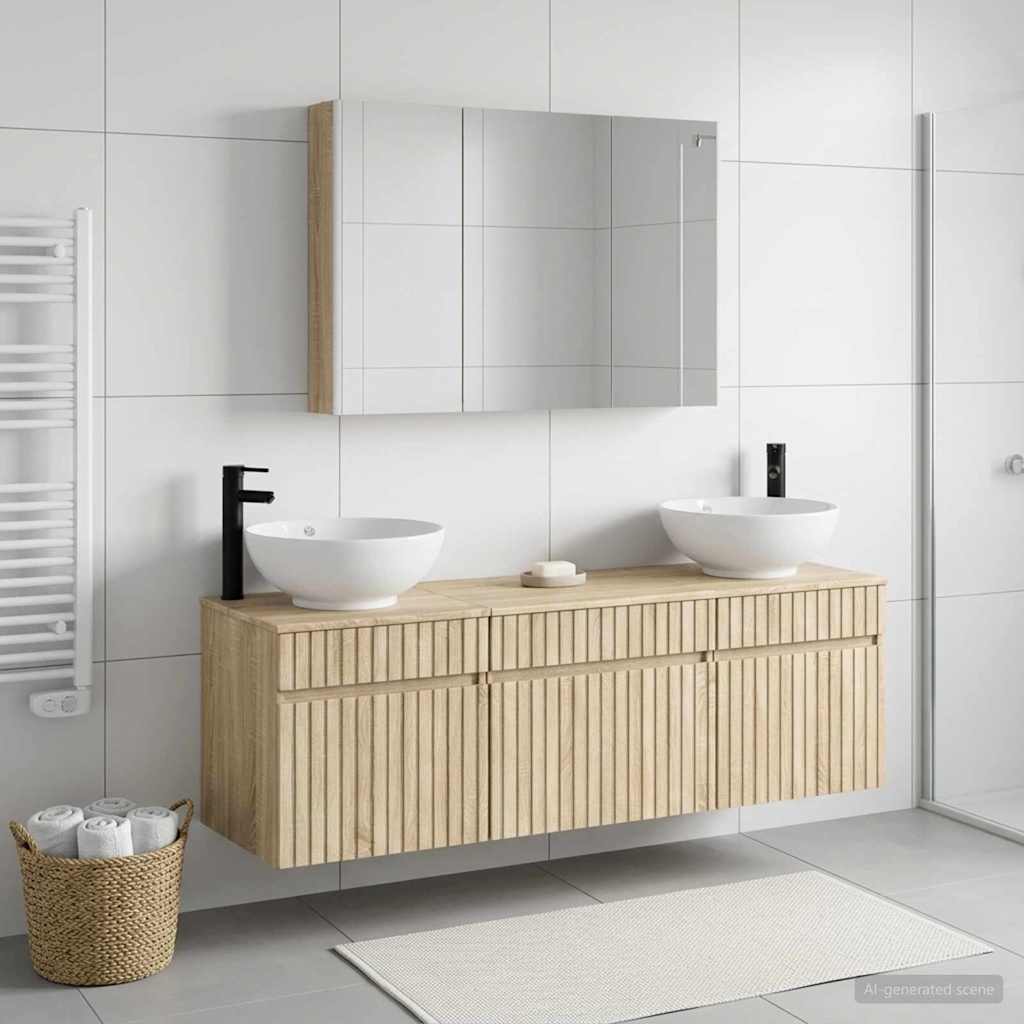 Set ormarića za kupaonicu 4 pcs Hrast sonoma