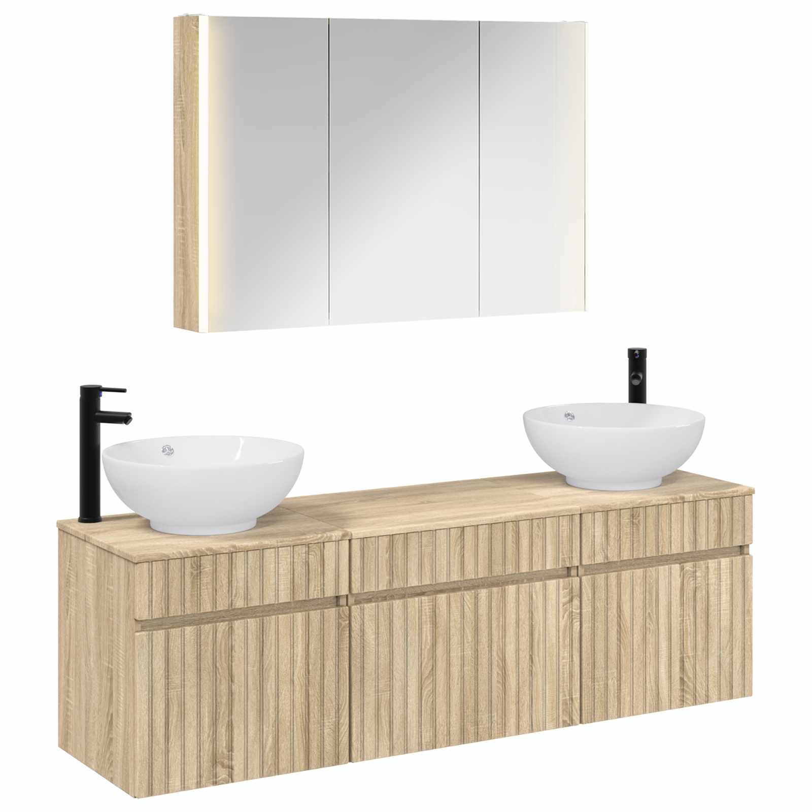 Set ormarića za kupaonicu 4 pcs Hrast sonoma