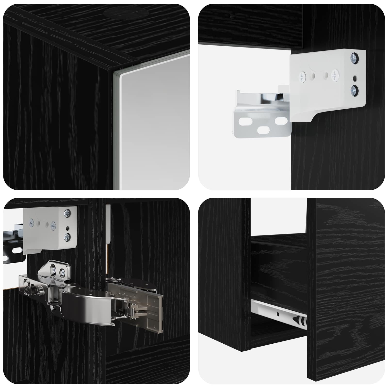 Set ormarića za kupaonicu 5 pcs Crni hrast 50 x 14,5 x 70 cm