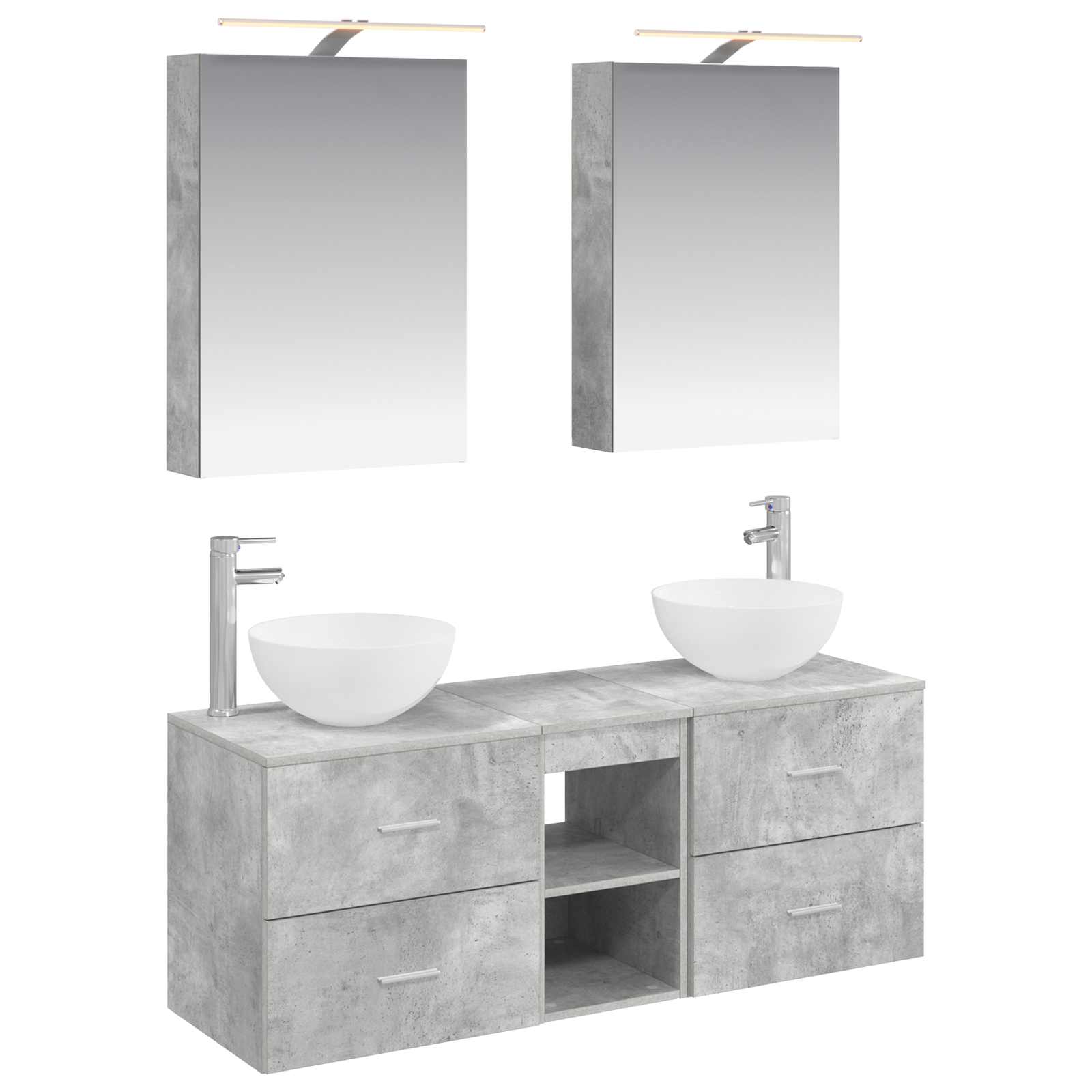 Set namještaja za kupaonicu 5 pcs Betonska siva
