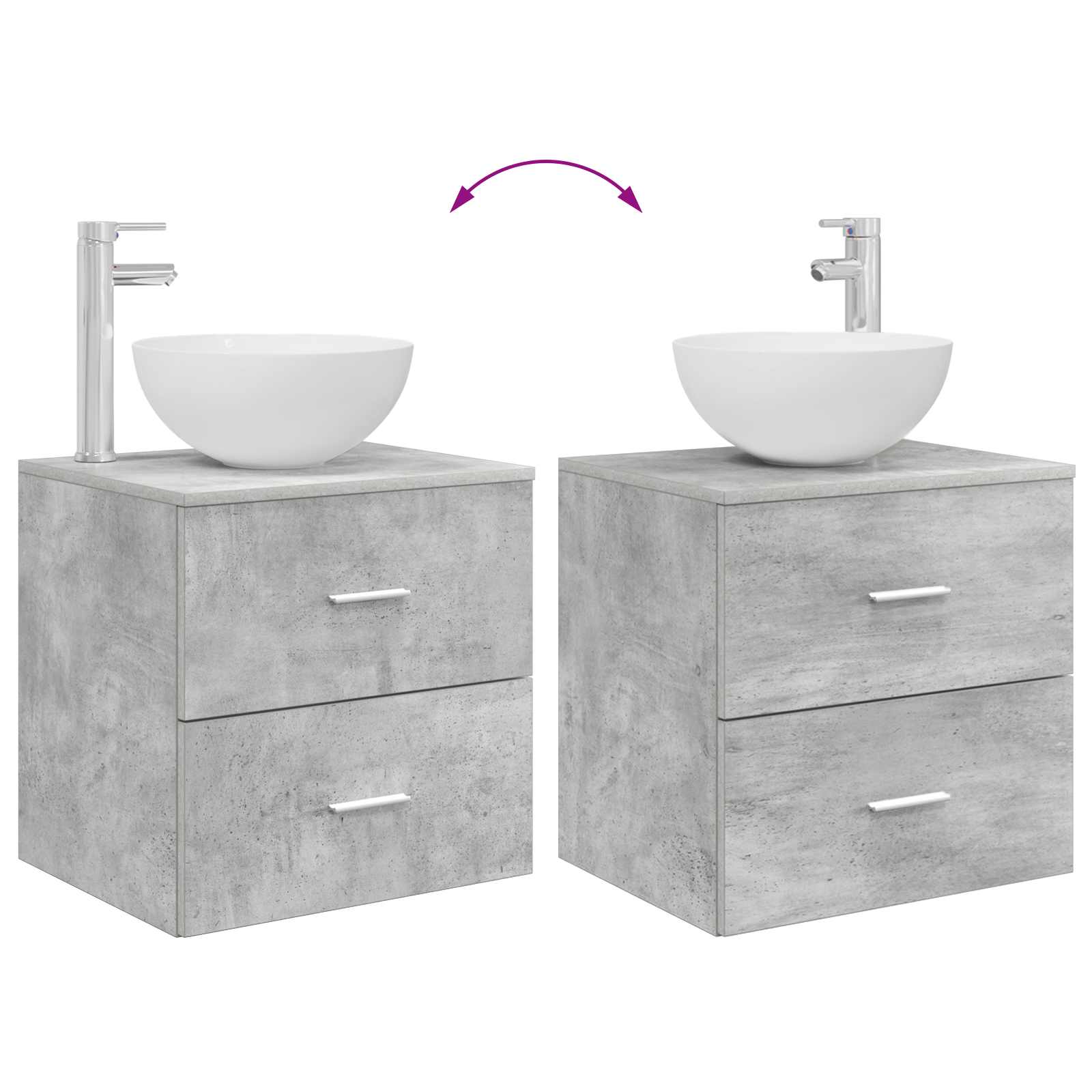 Set namještaja za kupaonicu 5 pcs Betonska siva