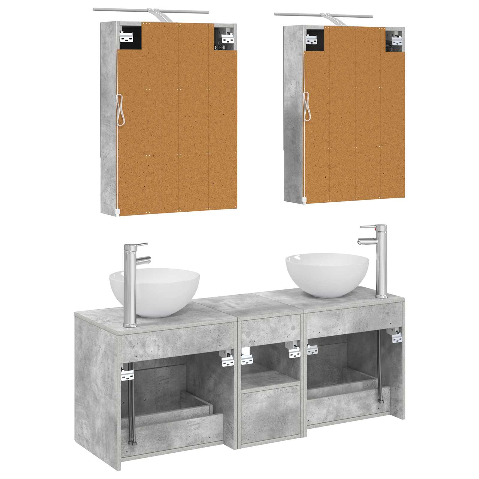 Set namještaja za kupaonicu 5 pcs Betonska siva