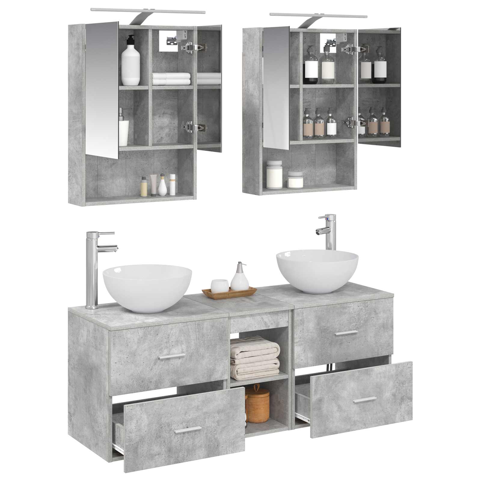 Set namještaja za kupaonicu 5 pcs Betonska siva