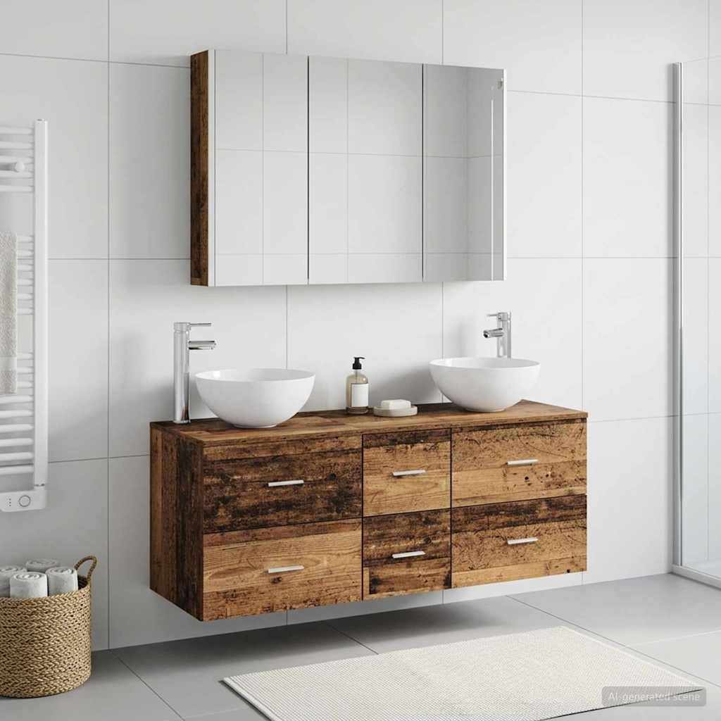 Set namještaja za kupaonicu 4 pcs Staro drvo
