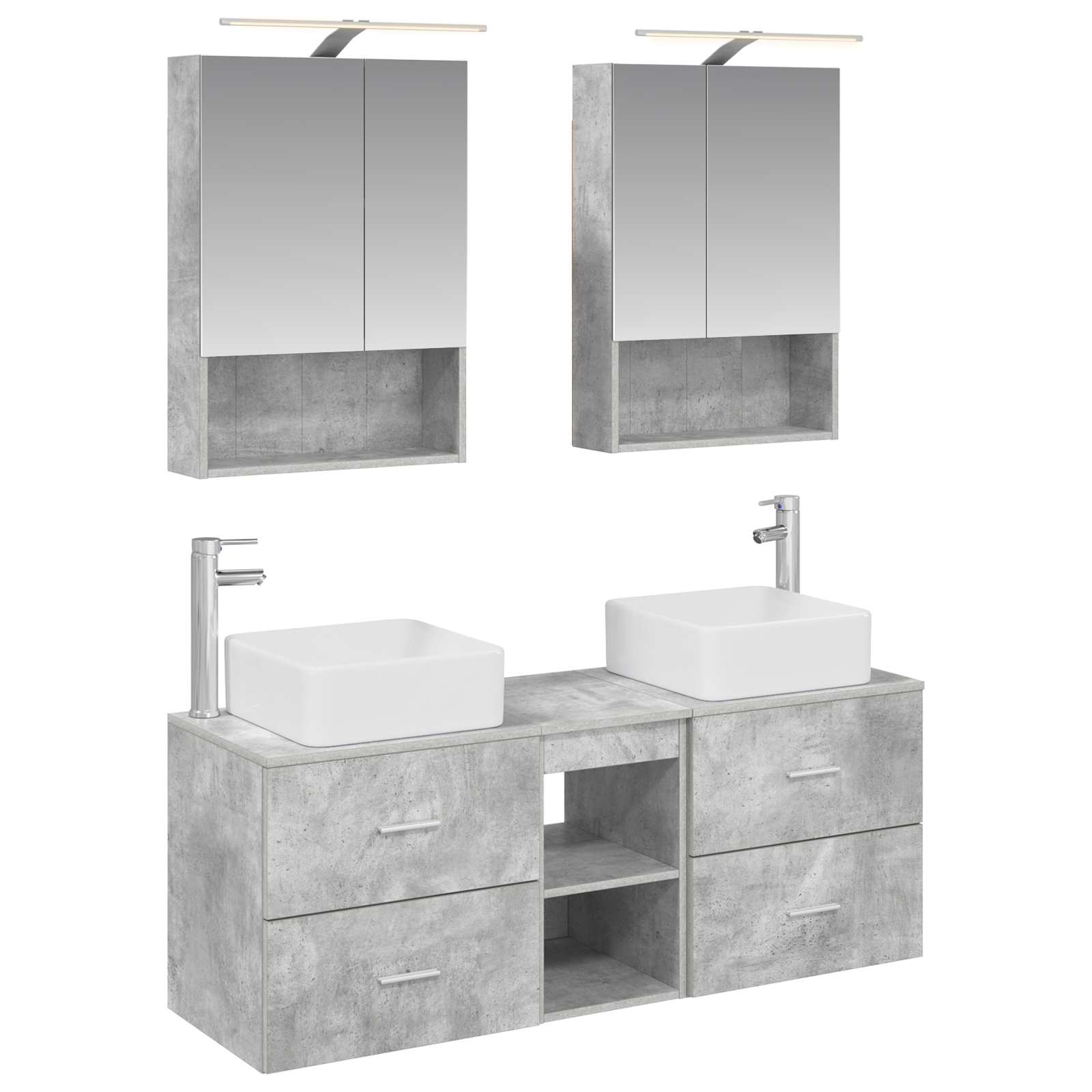 Set namještaja za kupaonicu 5 pcs Betonska siva